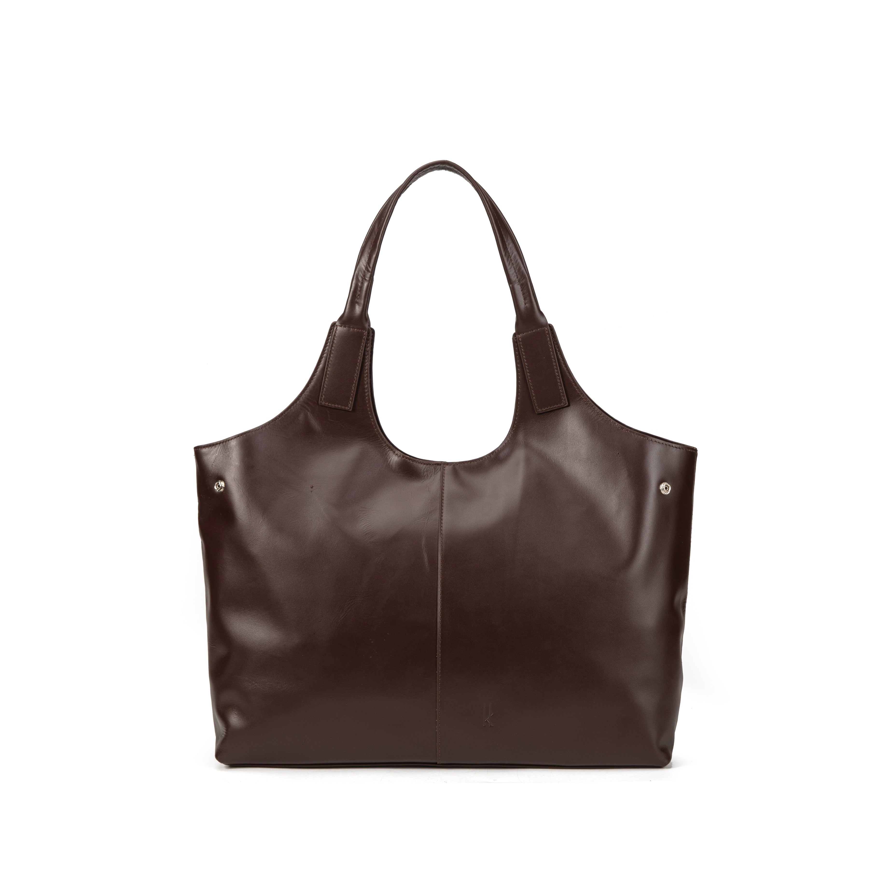 kate-lee-clemence-grand-sac-cuir-marron-lisse-ordinateur image 1