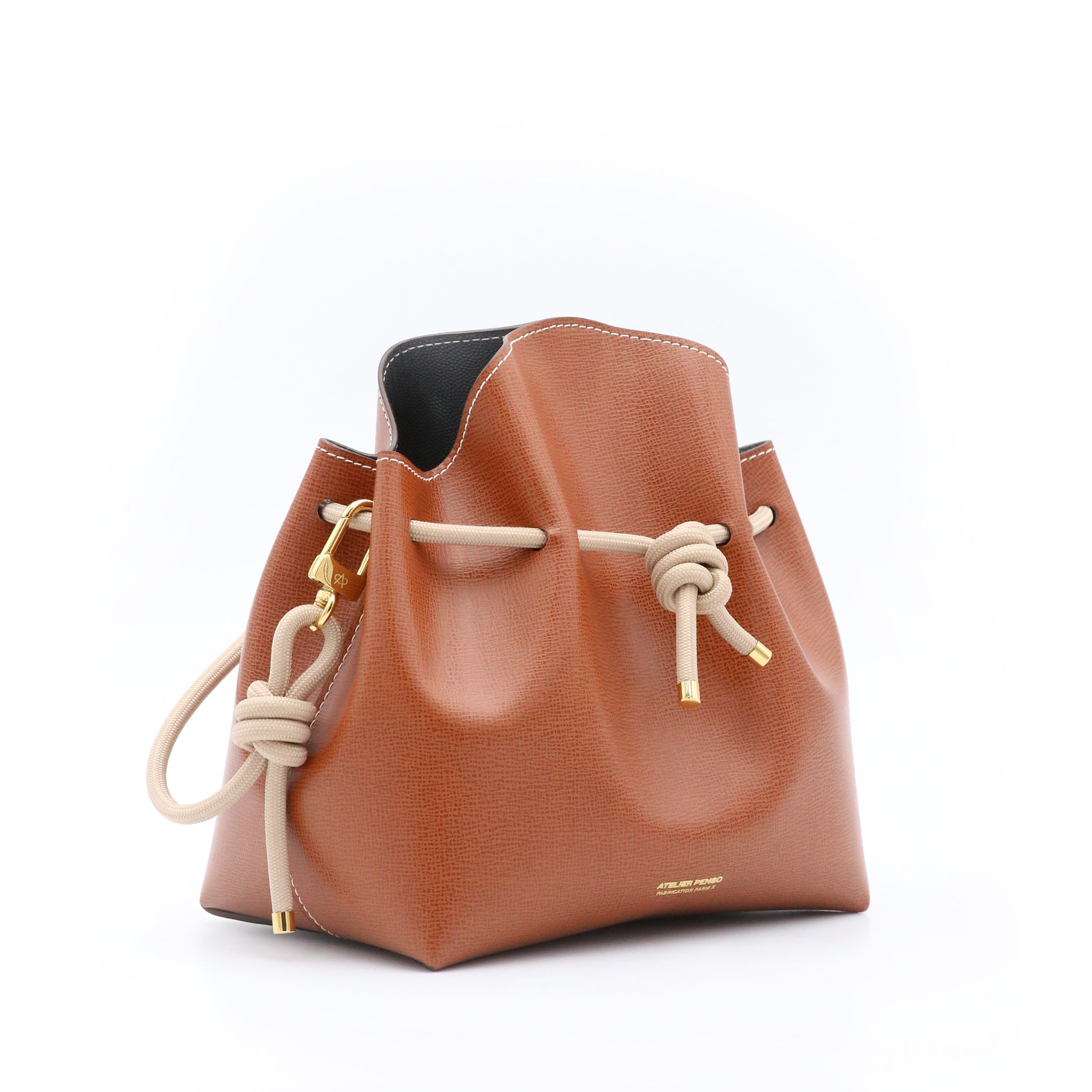 atelier-penso-bucket-saffiano-sac-seau-cuir-cognac-limit image 2
