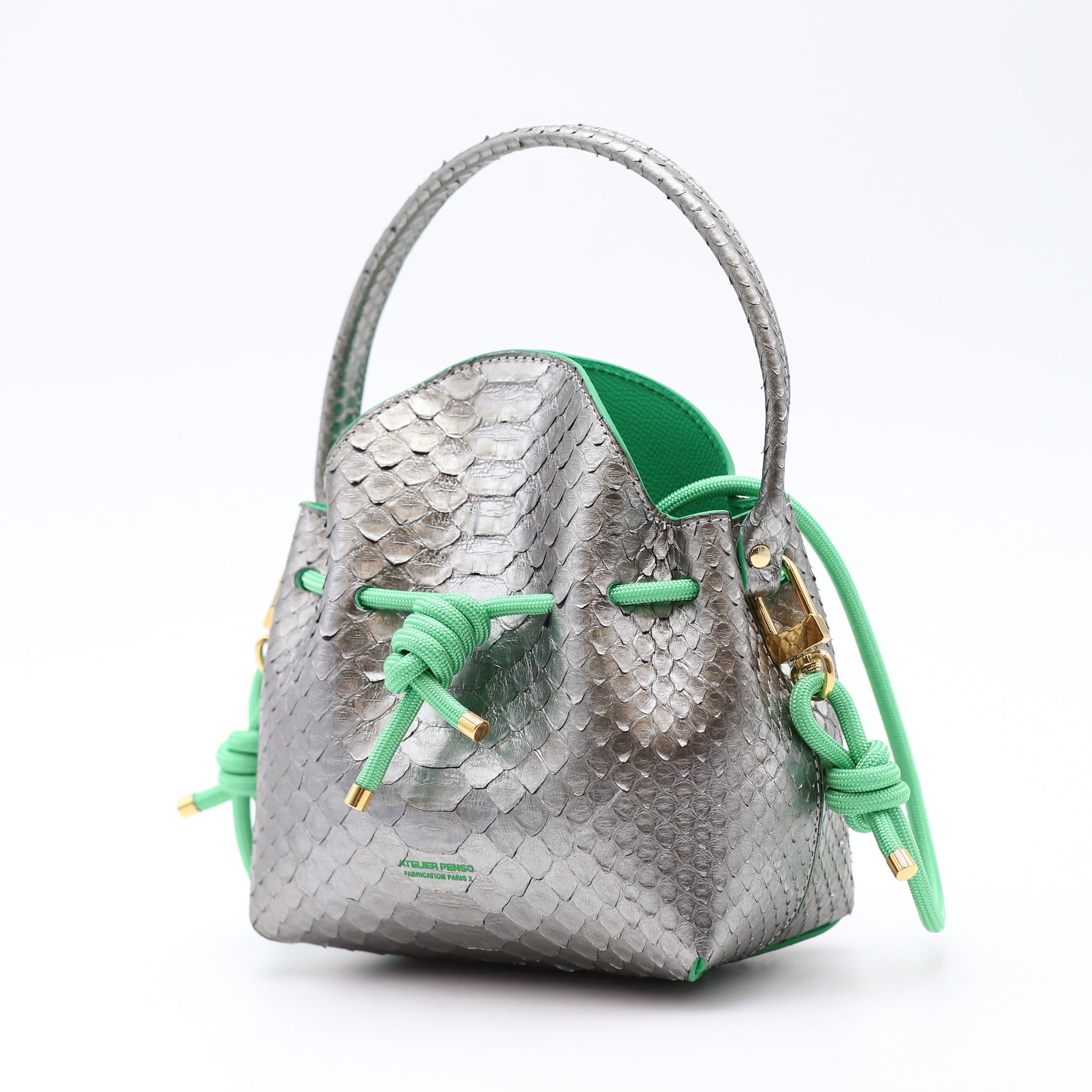 atelier-penso-mini-bucket-sac-seau-python-green-hornet image 2