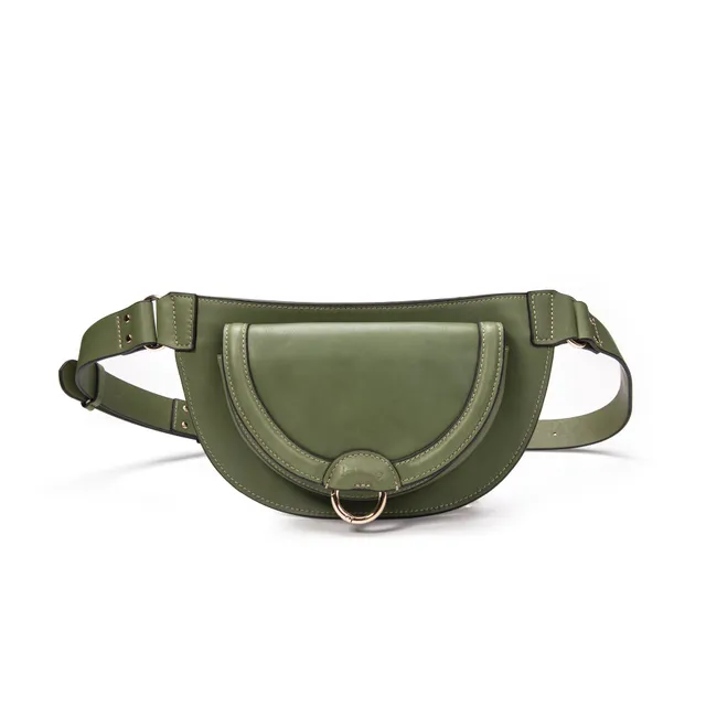 kate-lee-ully-sac-banane-cuir-vert-amande image 1