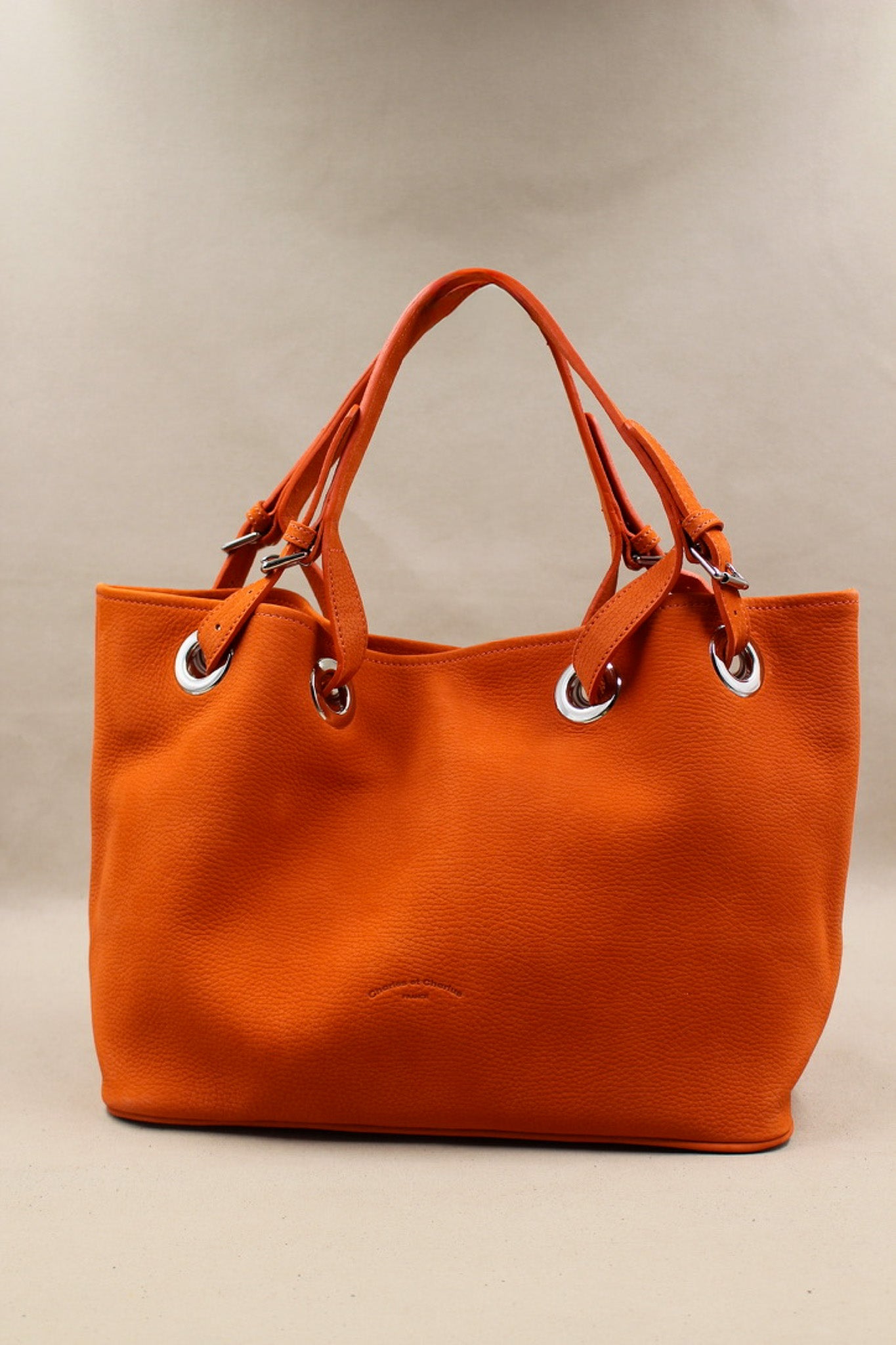 charles-et-charlus-sac-tote-bag-cuir-nubuck-kaki-fabriqu-france image 5
