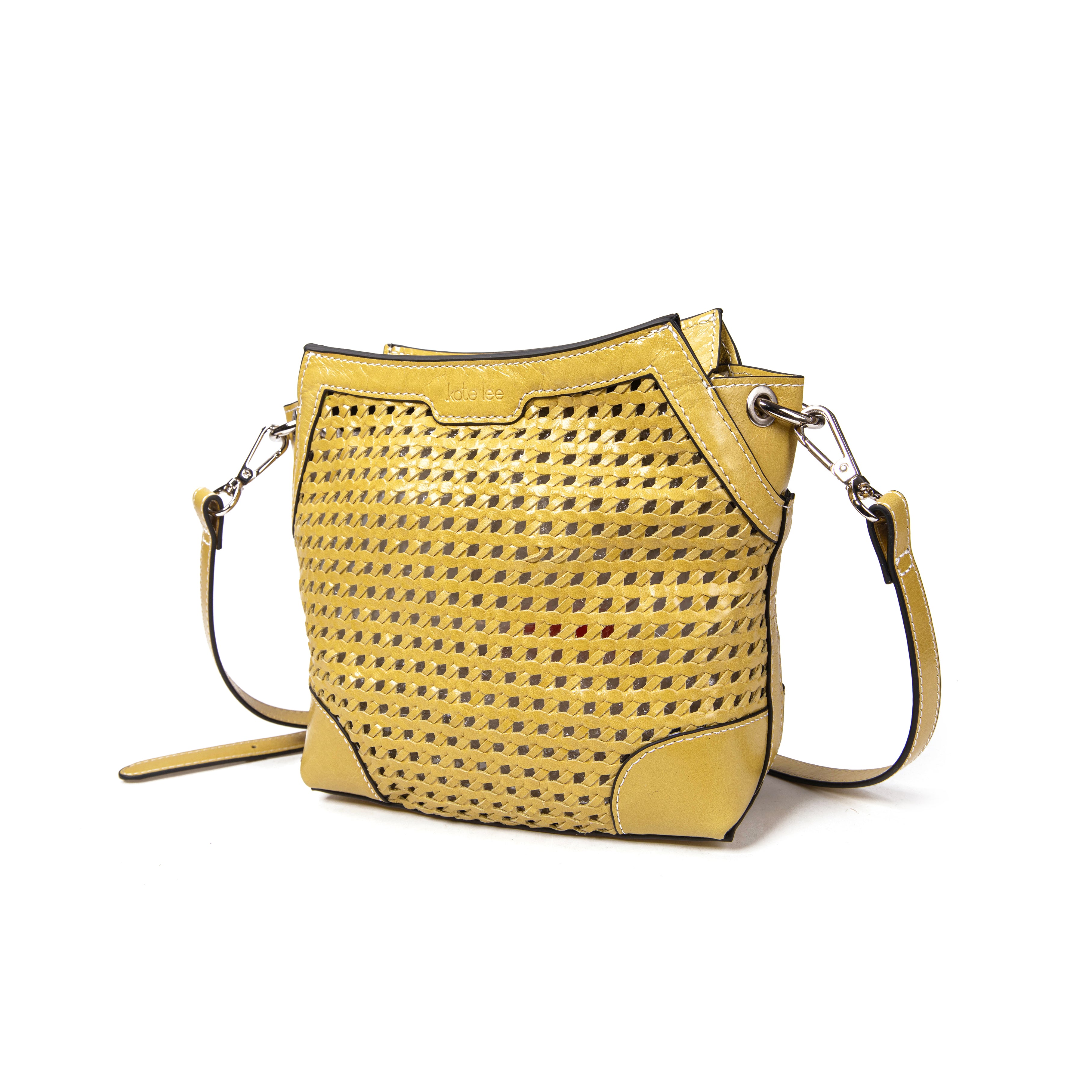 kate-lee-bonbon-tane-sac-bandouli-re-cuir-tress-jaune image 2