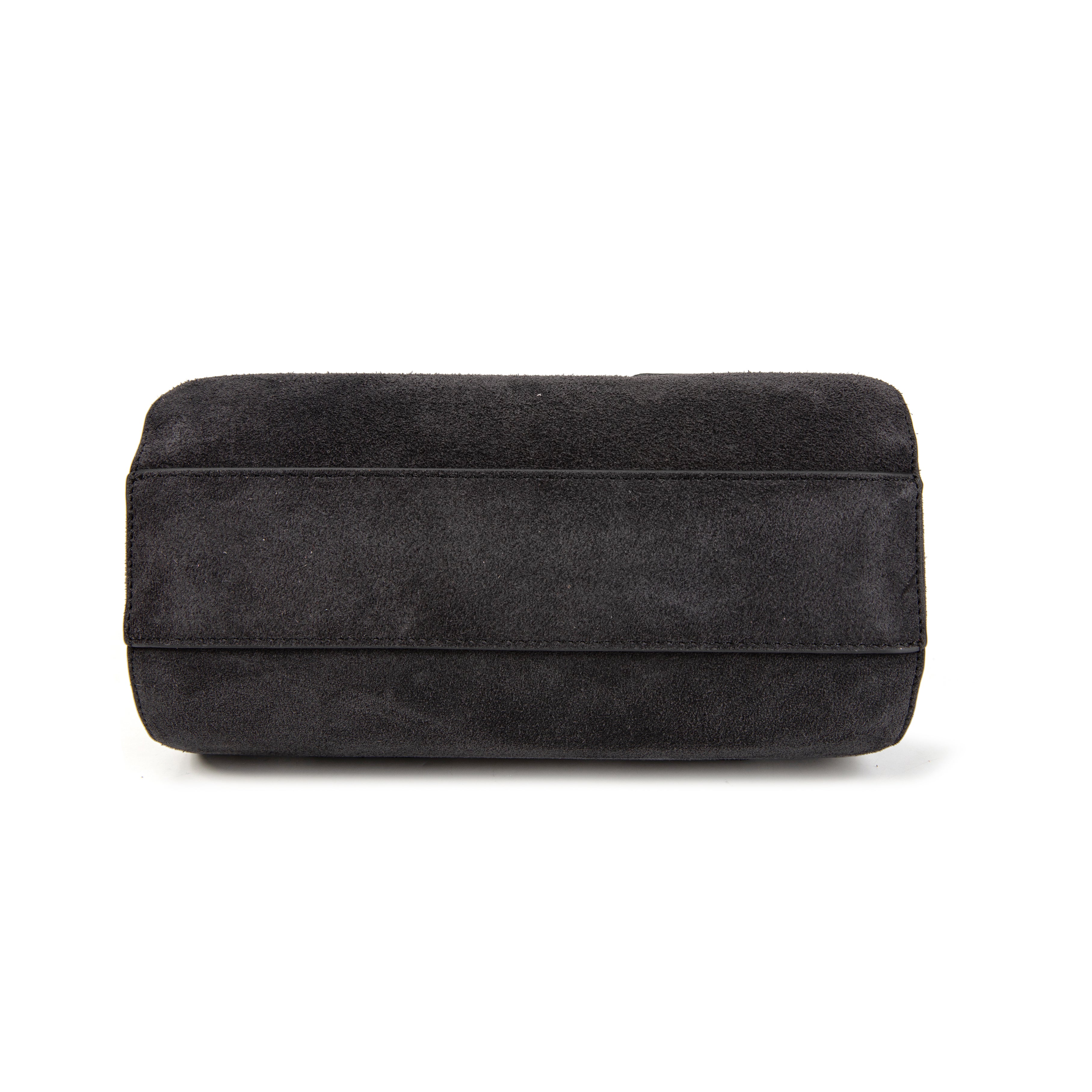 kate-lee-m-frola-v-sac-bowling-cuir-velours-bleu-nuit image 5