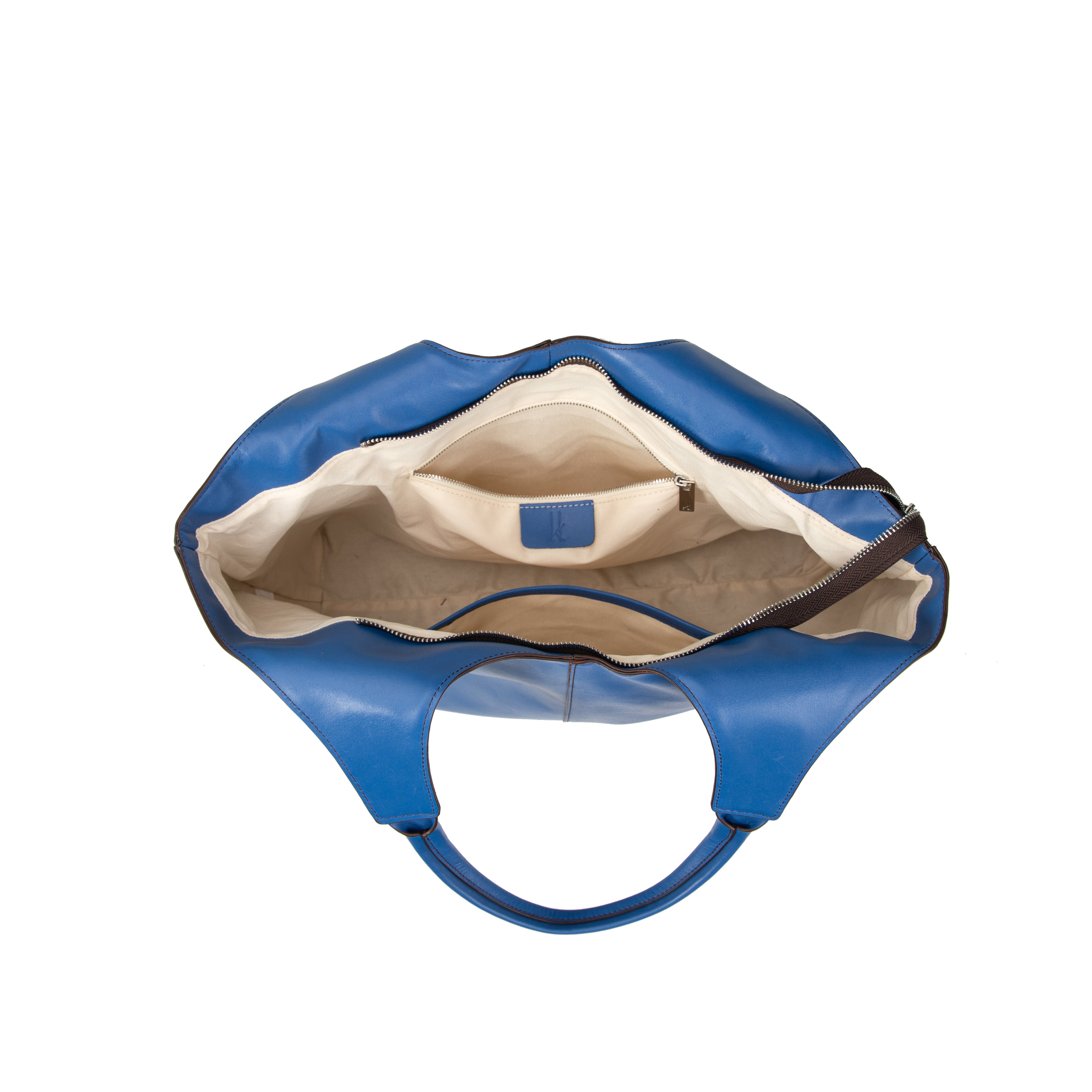 kate-lee-clemence-grand-sac-cuir-bleu-vachette-lisse image 3
