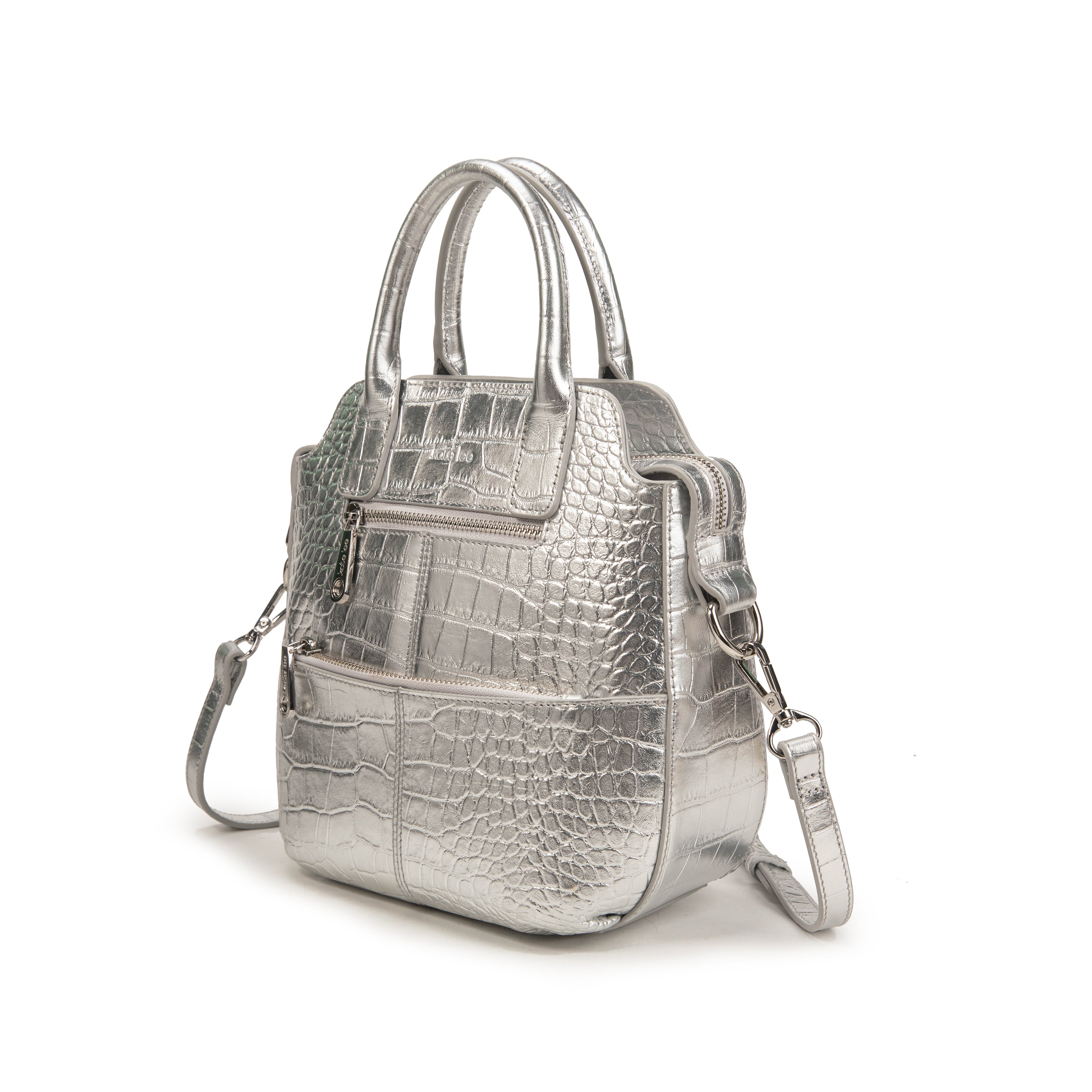 kate-lee-velyane-croco-sac-bandouli-re-argent-vachette image 2