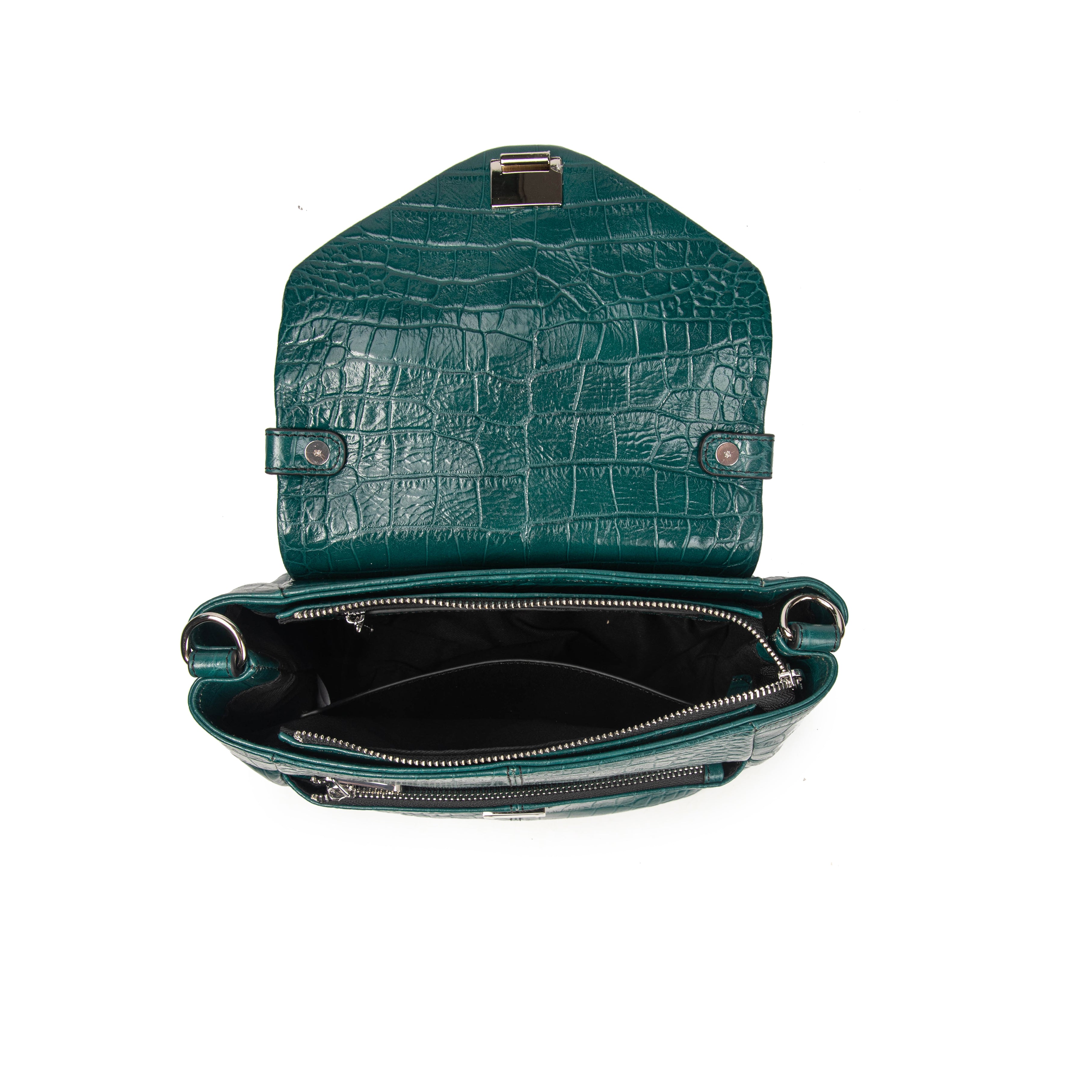 kate-lee-bruny-croco-sac-bandouli-re-bleu-canard-effet-croco image 3