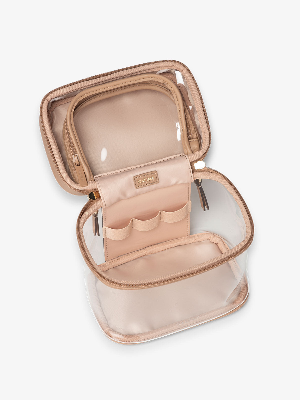 calpak-kaya-clear-train-case-trousse-toilette-glazed-dark-cherry image 7