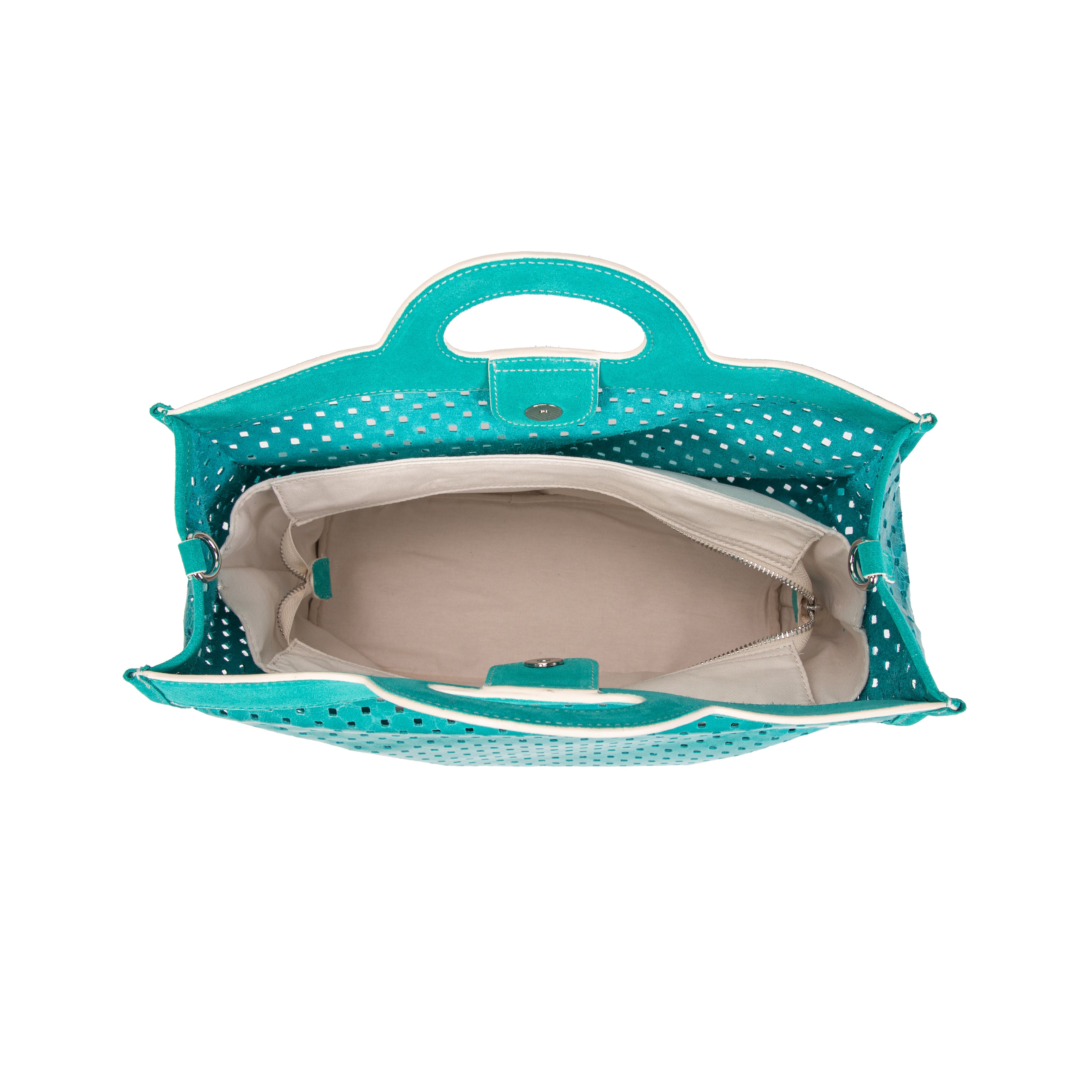 kate-lee-gae-sac-cabas-cuir-turquoise-perfor image 3