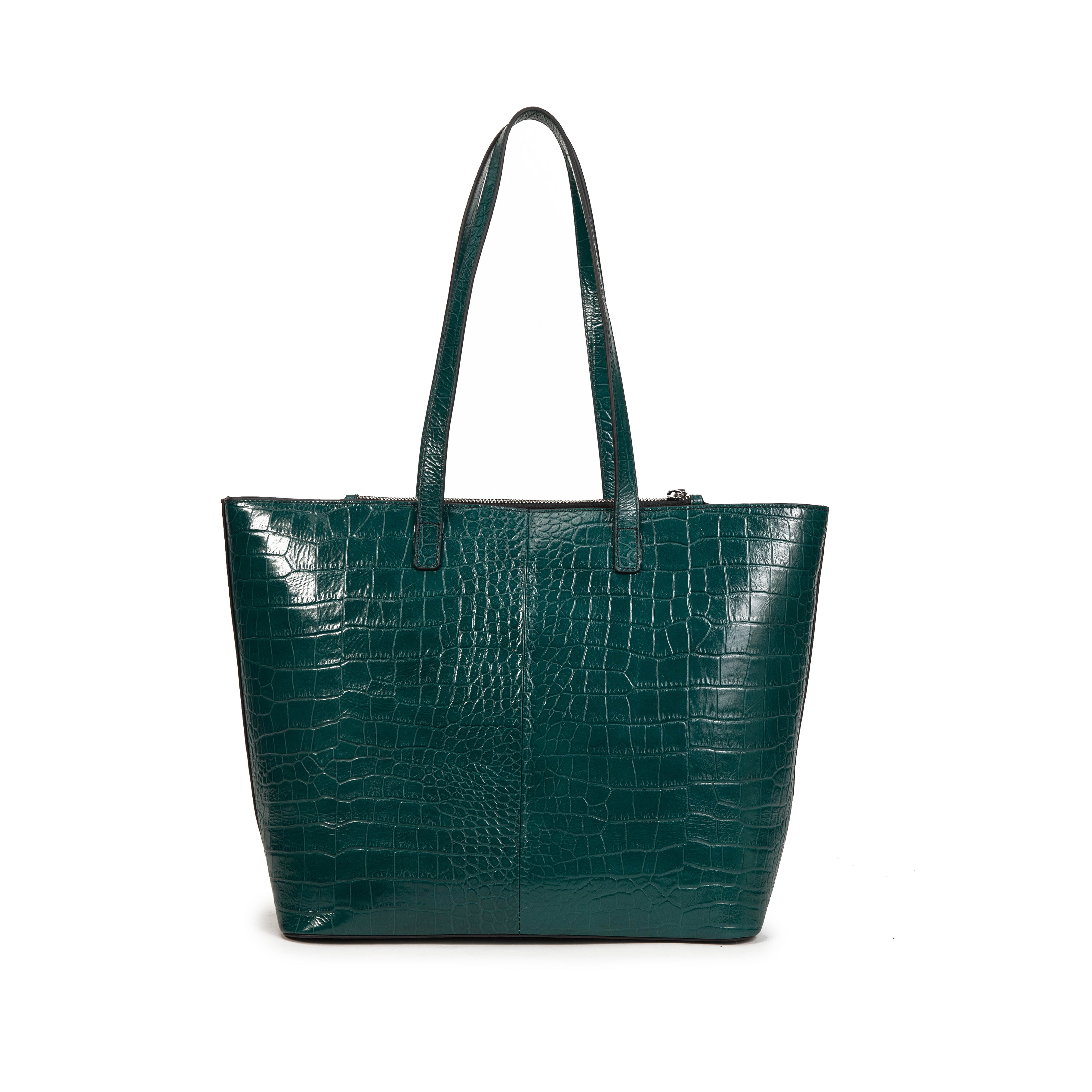 kate-lee-madele-croco-sac-cabas-bleu-canard-cuir-croco image 4