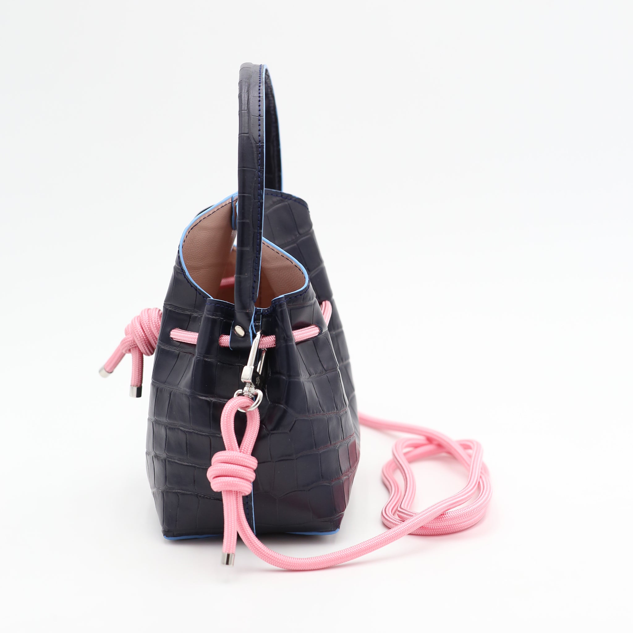 atelier-penso-mini-bucket-sac-seau-cuir-croco-marine-orange-corde image 3