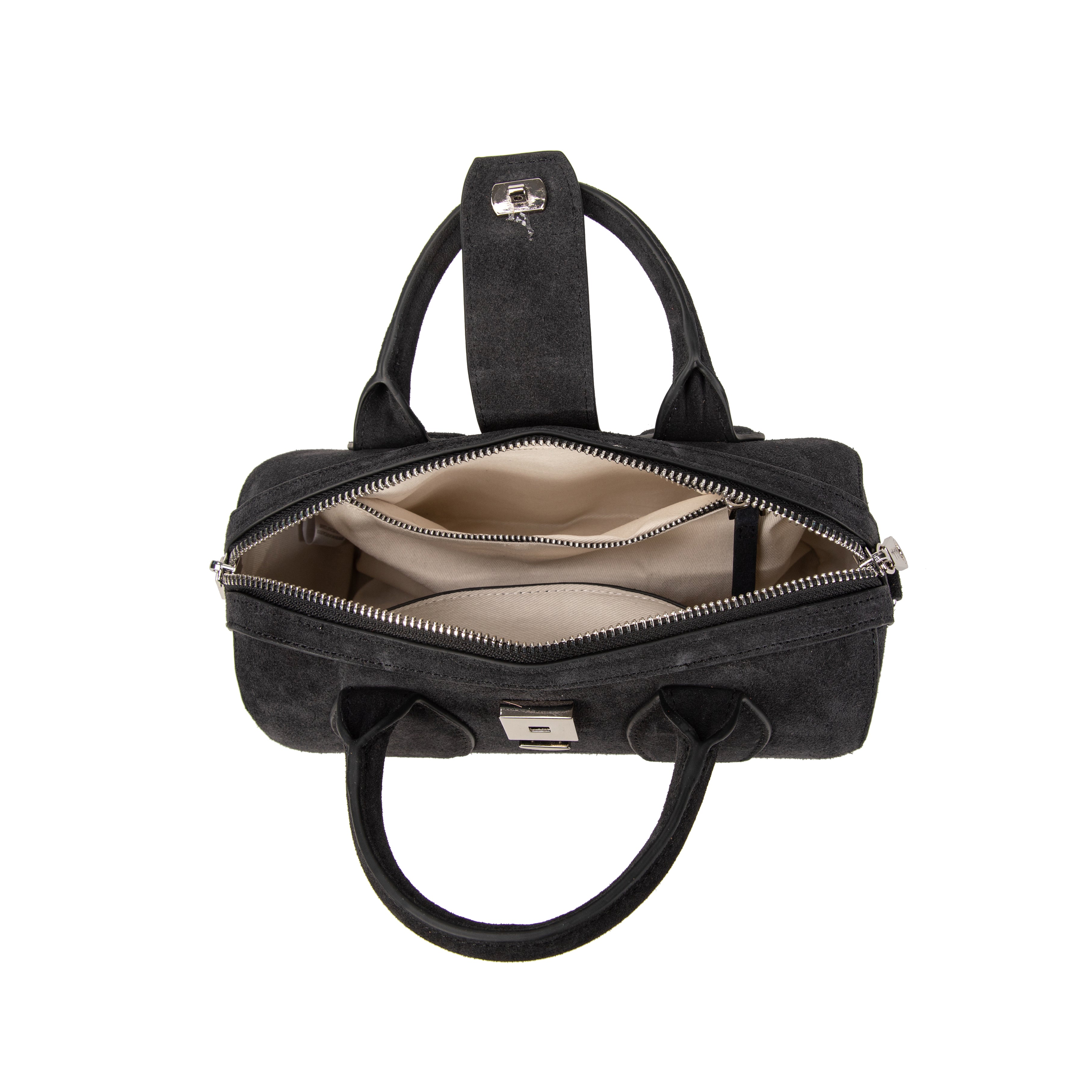 kate-lee-m-frola-v-sac-bowling-cuir-velours-bleu-nuit image 3