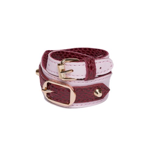 kate-lee-bracelet-double-cuir-camel-pochette-cadeau image 1