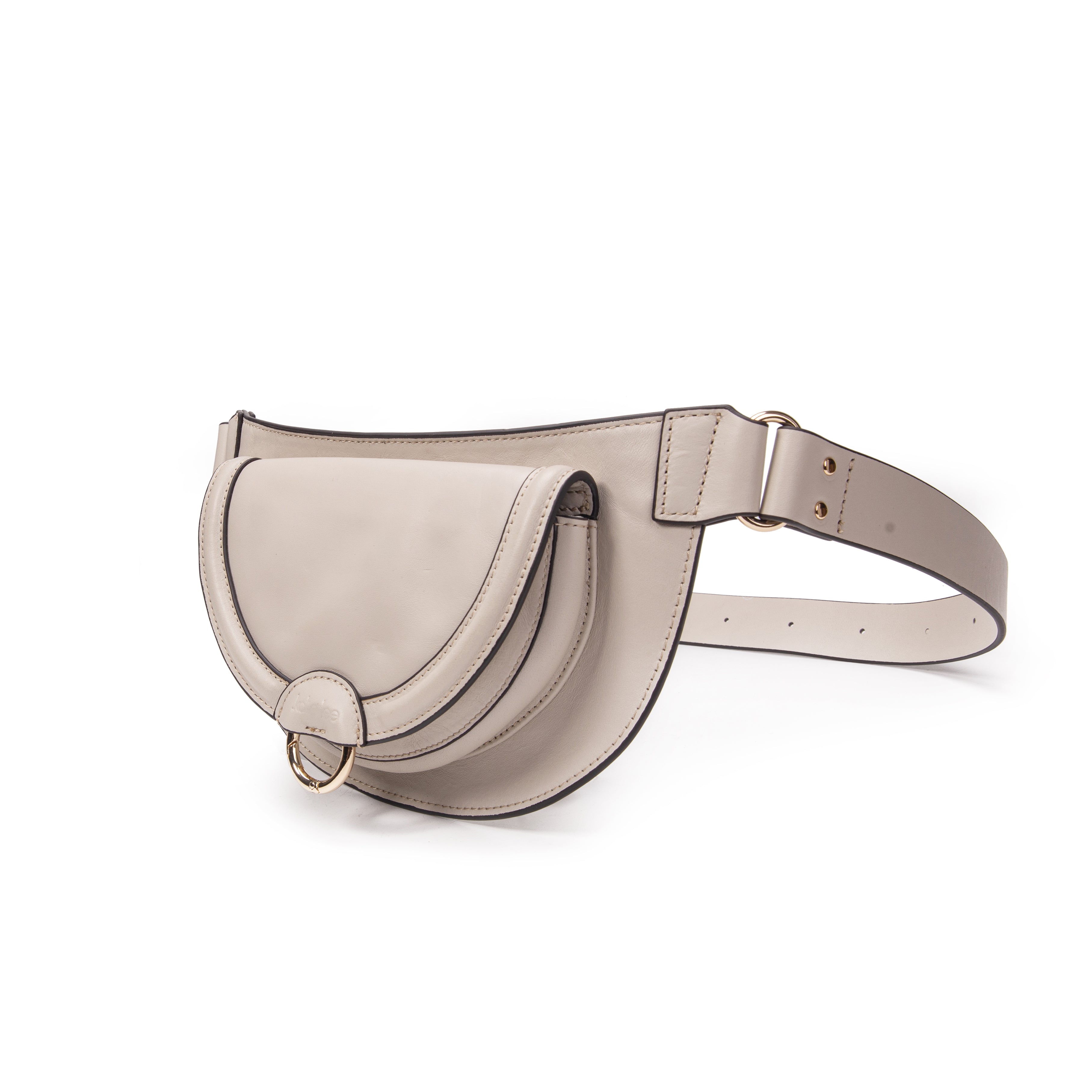 kate-lee-ully-sac-banane-cuir-ecru-vachette-crois image 2