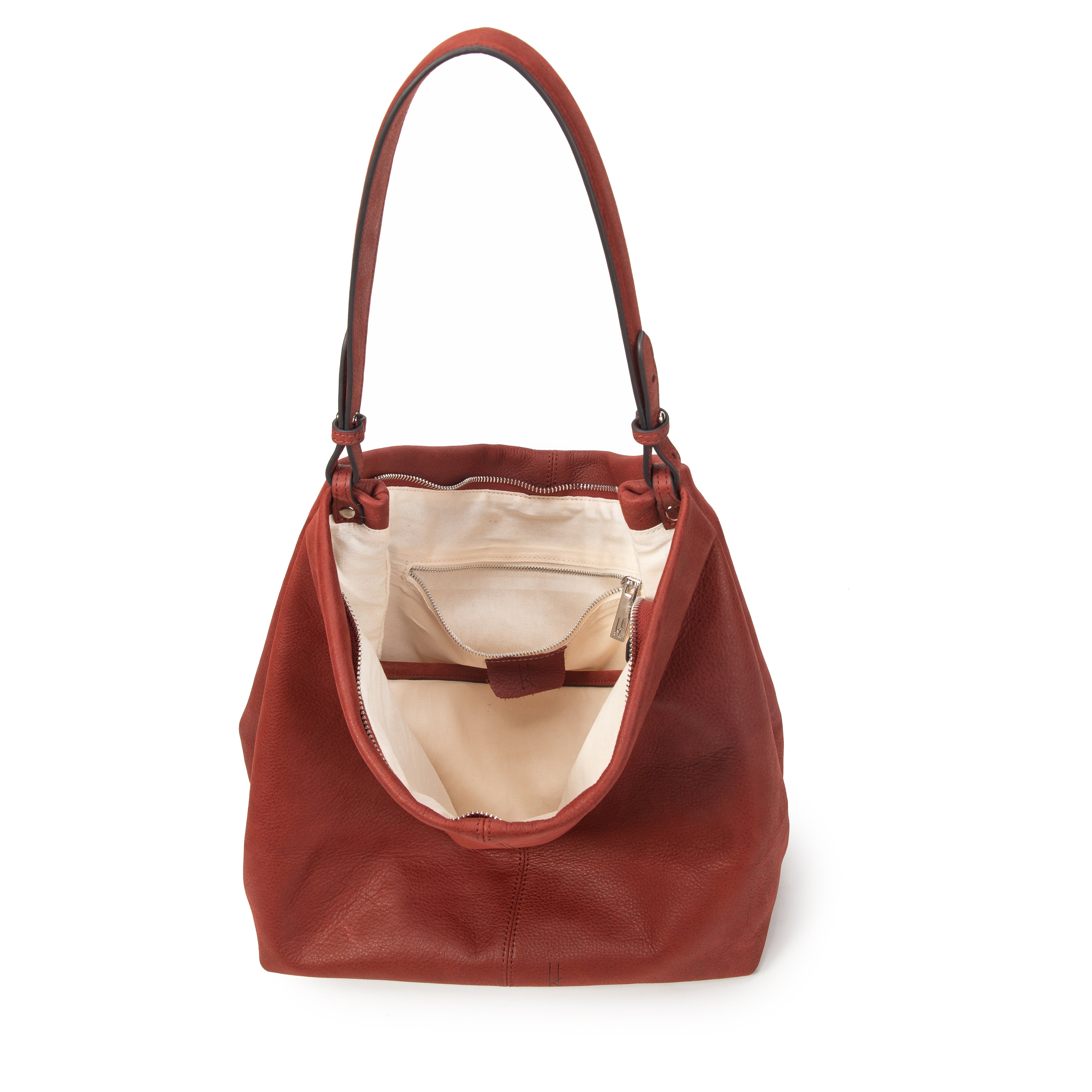 kate-lee-fantine-sac-seau-cuir-velout-rouge-fonc-31-cm image 3
