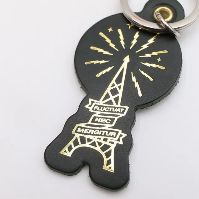 atelier-penso-luckey-tour-eiffel-vert-porte-cl-s-cuir-bonheur image 1