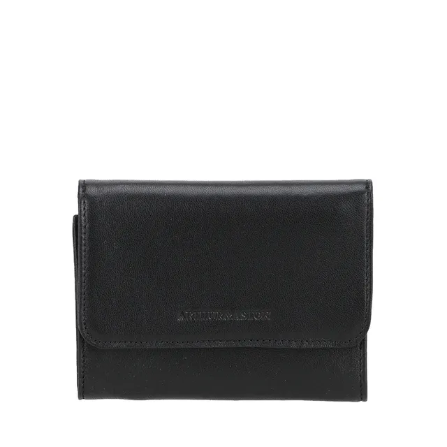 arthur-et-aston-riley-petit-portefeuille-cuir-agneau-noir-femme image 1