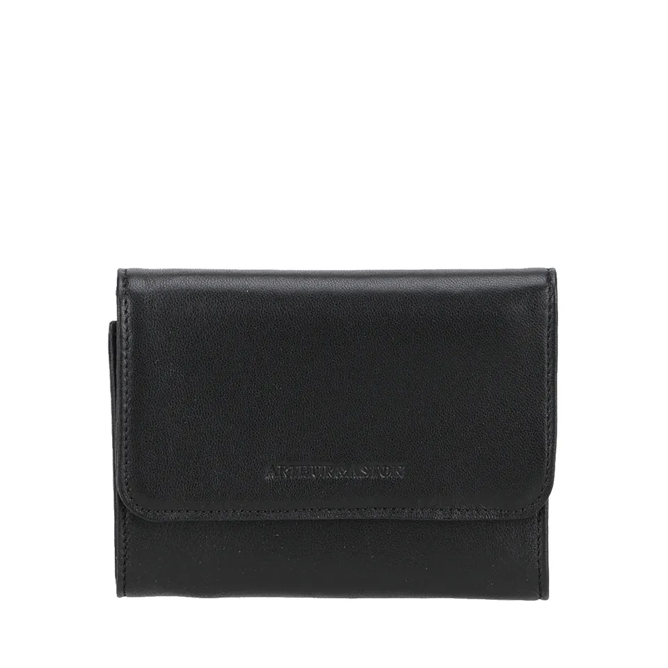 arthur-et-aston-riley-petit-portefeuille-cuir-agneau-noir-femme image 1
