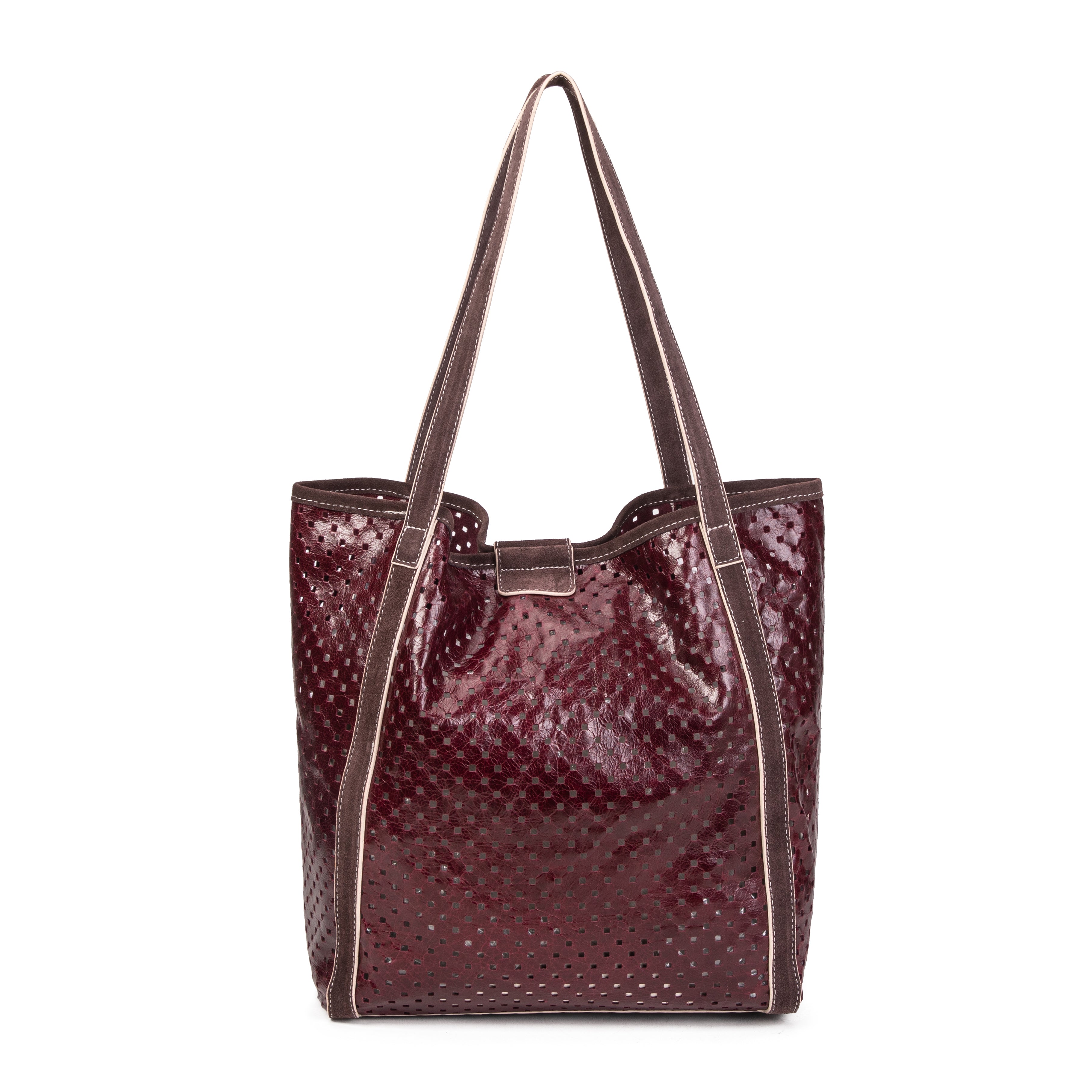 kate-lee-ryve-sac-cabas-cuir-bordeaux-perfor image 4