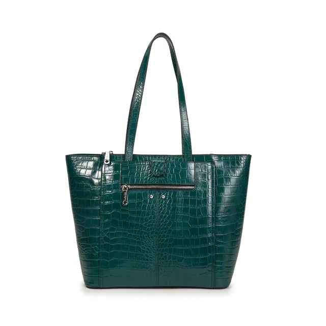 kate-lee-madele-croco-sac-cabas-bleu-canard-cuir-croco image 1
