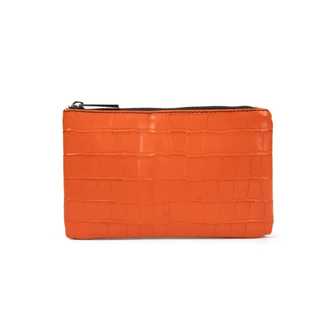 kate-lee-pochette-zipp-e-l-orange-croco-kl image 1