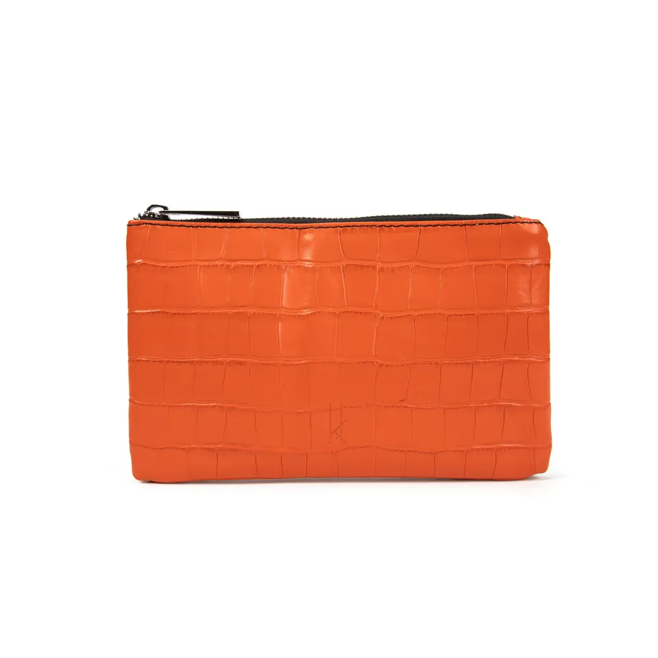 kate-lee-pochette-zipp-e-l-orange-croco-kl image 1