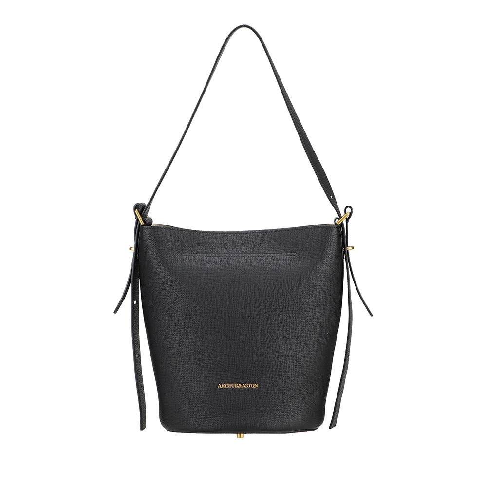 arthur-et-aston-nora-sac-seau-cuir-noir-bandouli-re image 1