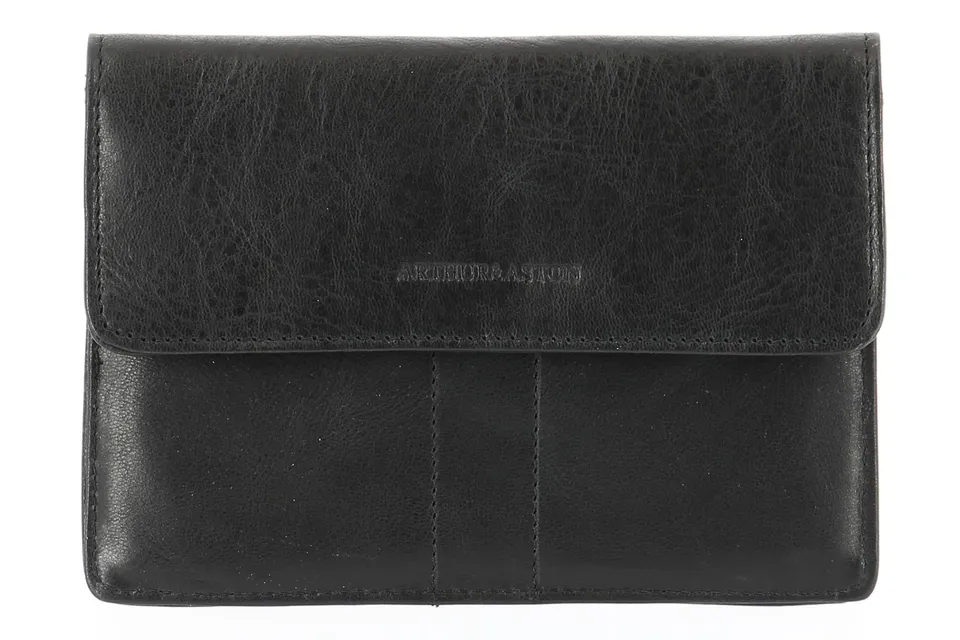 arthur-et-aston-rose-porte-papiers-cuir-noir-vachette image 1