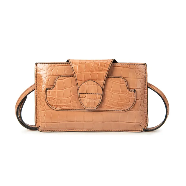kate-lee-lp-pochette-cuir-croco-rose image 1