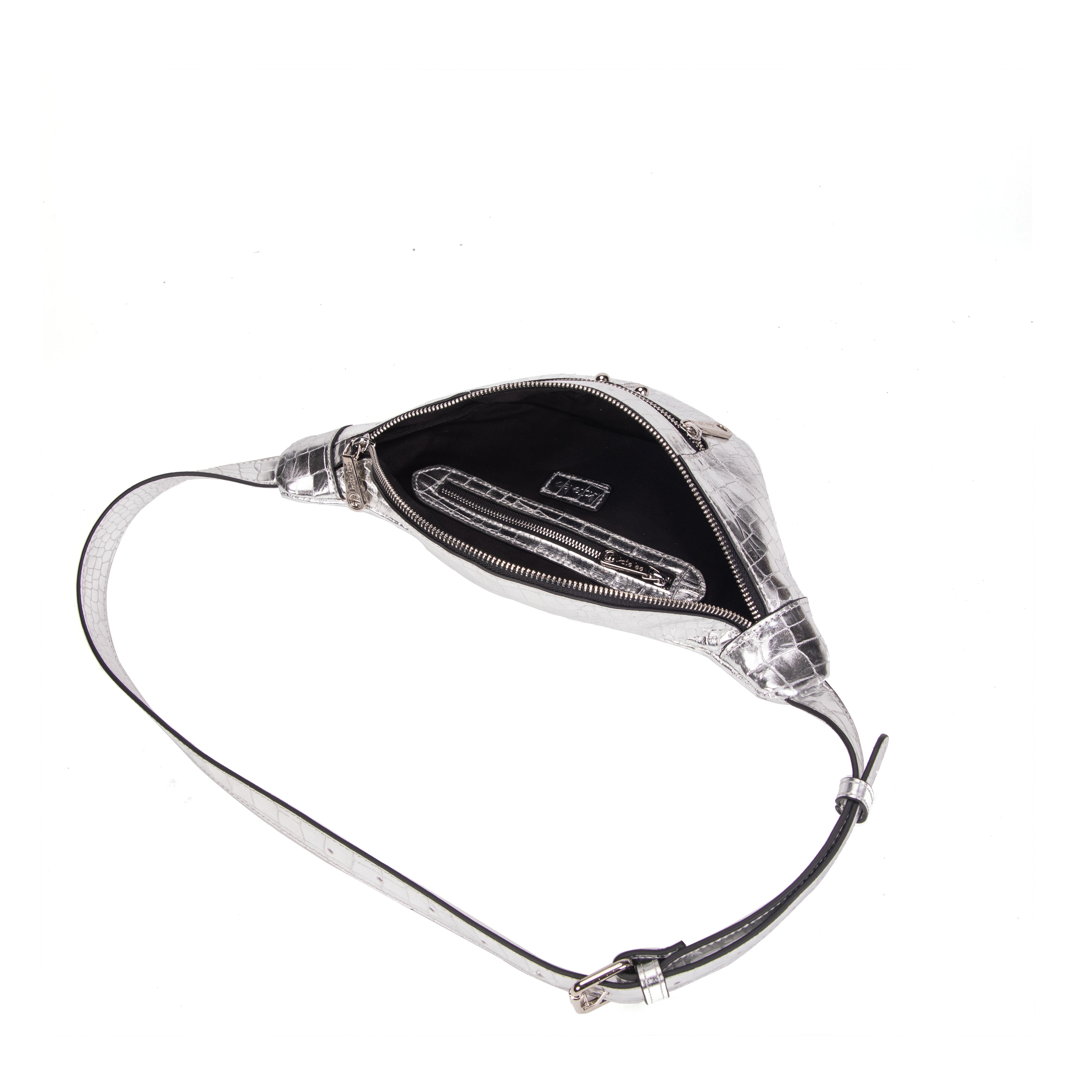 kate-lee-banane-triomf-cro-sac-banane-argent-cuir-croco image 3