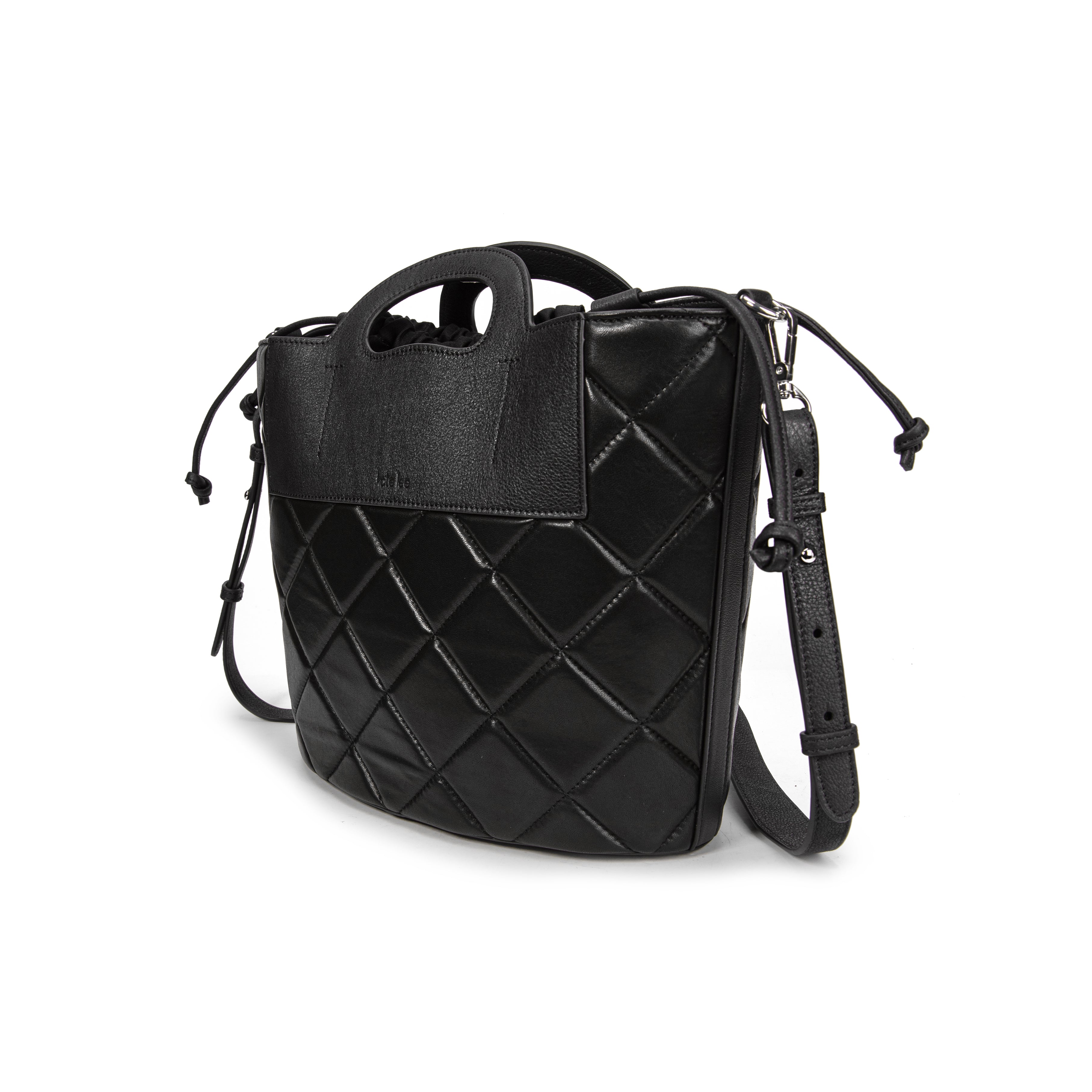 kate-lee-st-tropez-matelass-sac-seau-noir-agneau-28-cm image 2