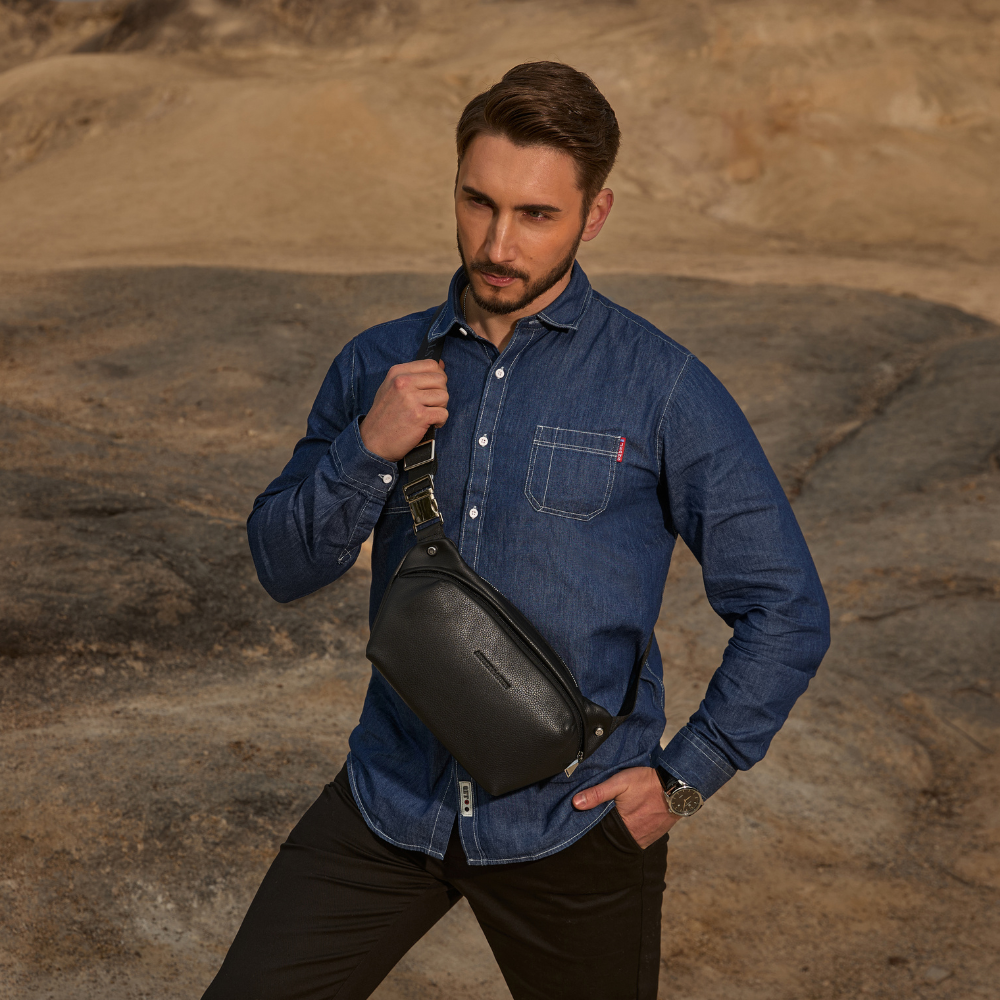 arthur-et-aston-thomas-sac-banane-cuir-noir-agneau image 1