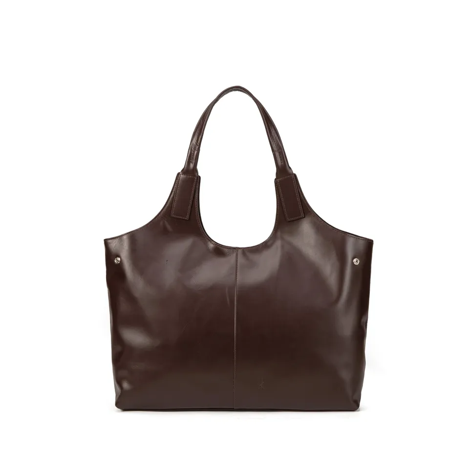 kate-lee-clemence-grand-sac-cuir-marron-lisse-ordinateur image 1
