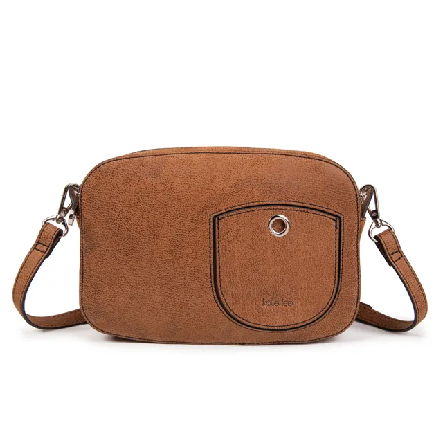 kate-lee-ren-e-sac-bandouli-re-cuir-camel-grain-2-poches image 1
