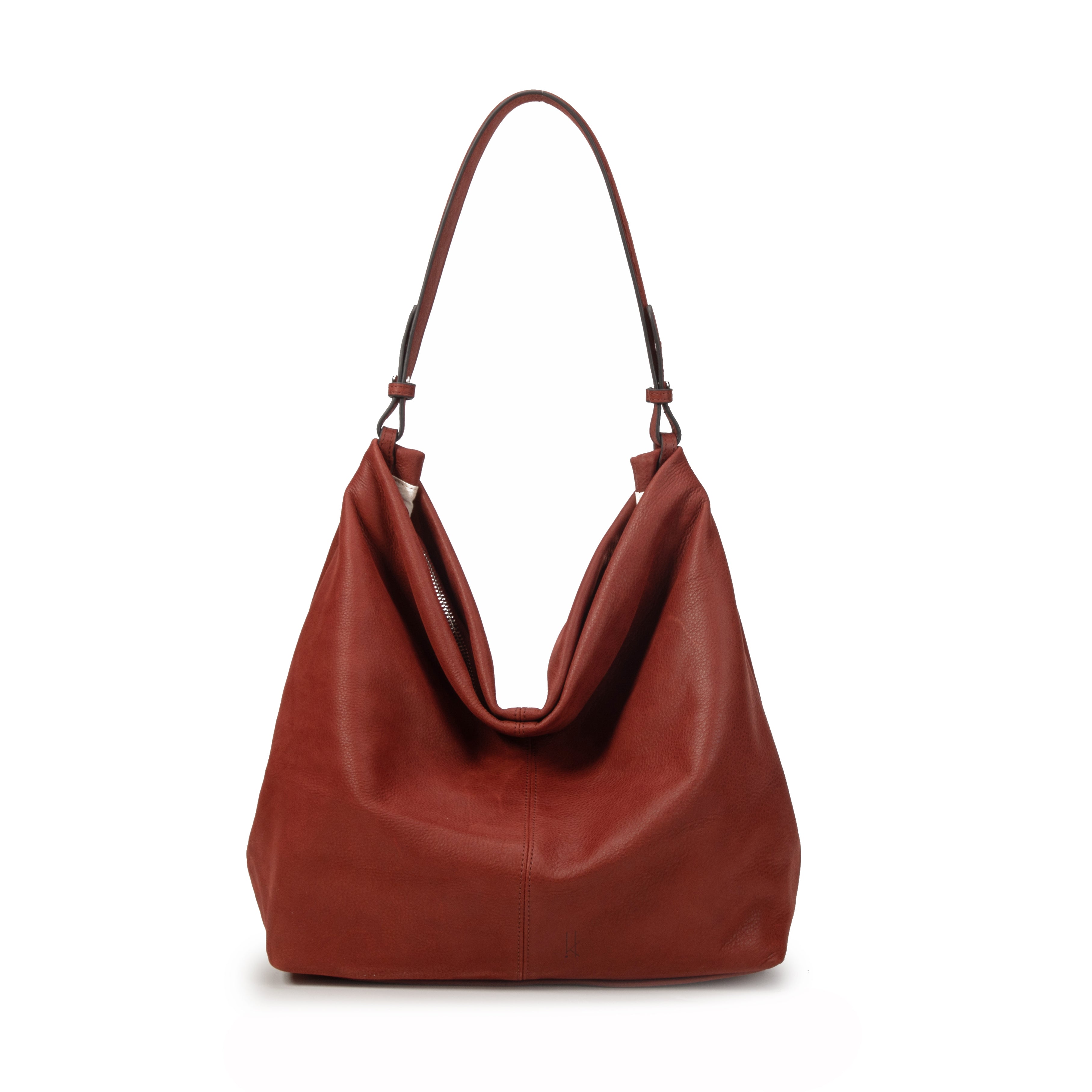 kate-lee-fantine-sac-seau-cuir-velout-rouge-fonc-31-cm image 1