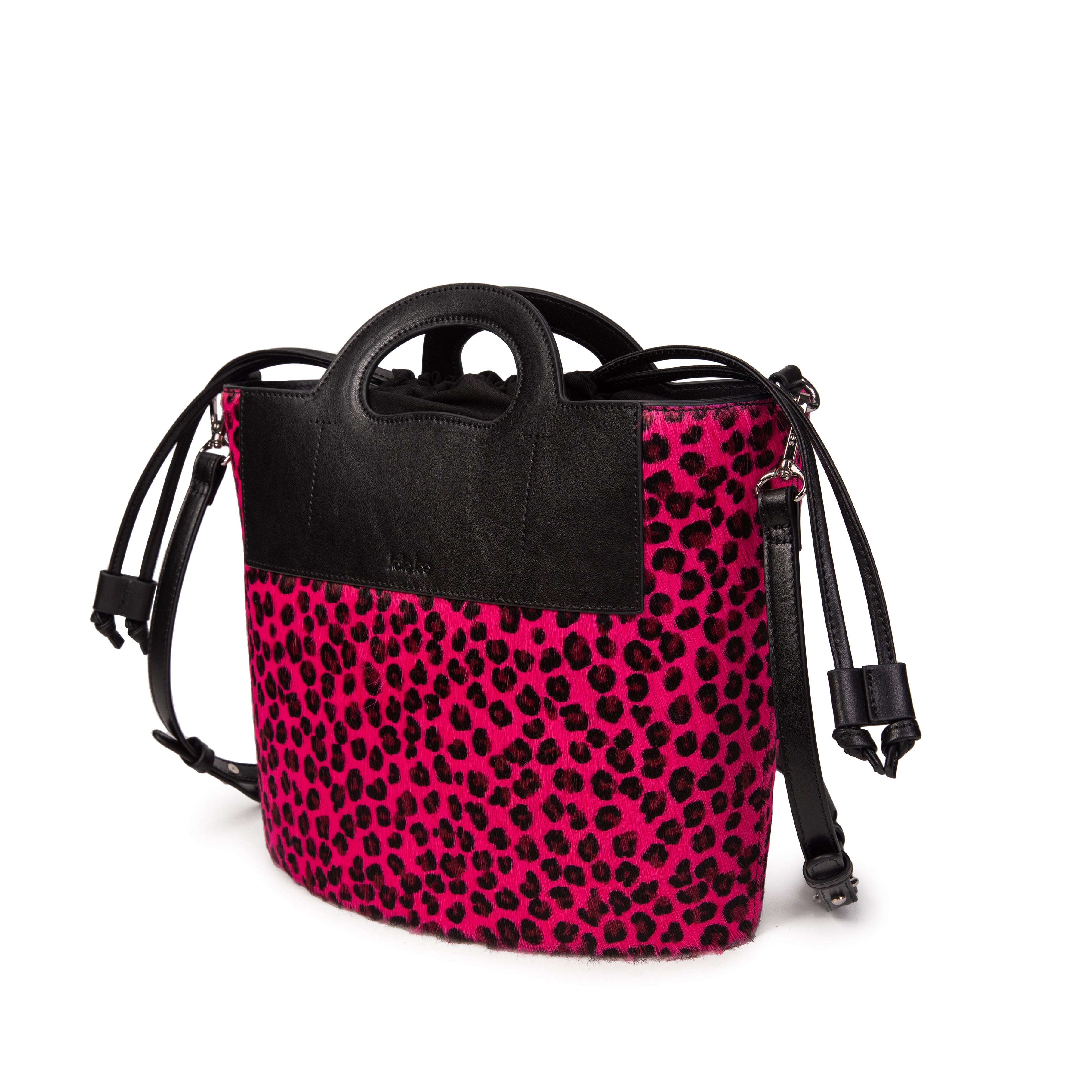 kate-lee-st-tropez-sac-seau-fuchsia-l-opard-vachette image 2