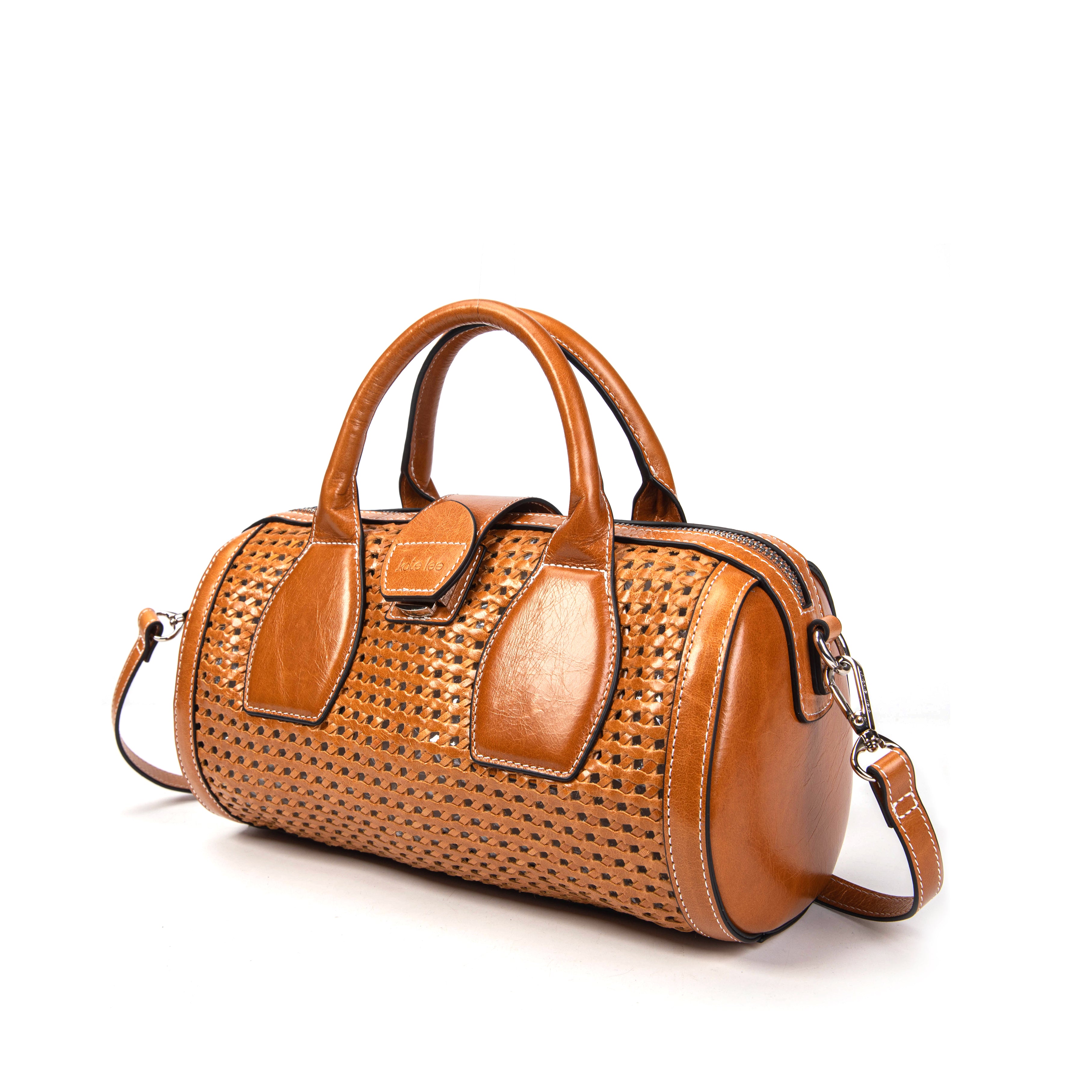 kate-lee-frola-sac-bowling-cuir-tress-cognac image 2