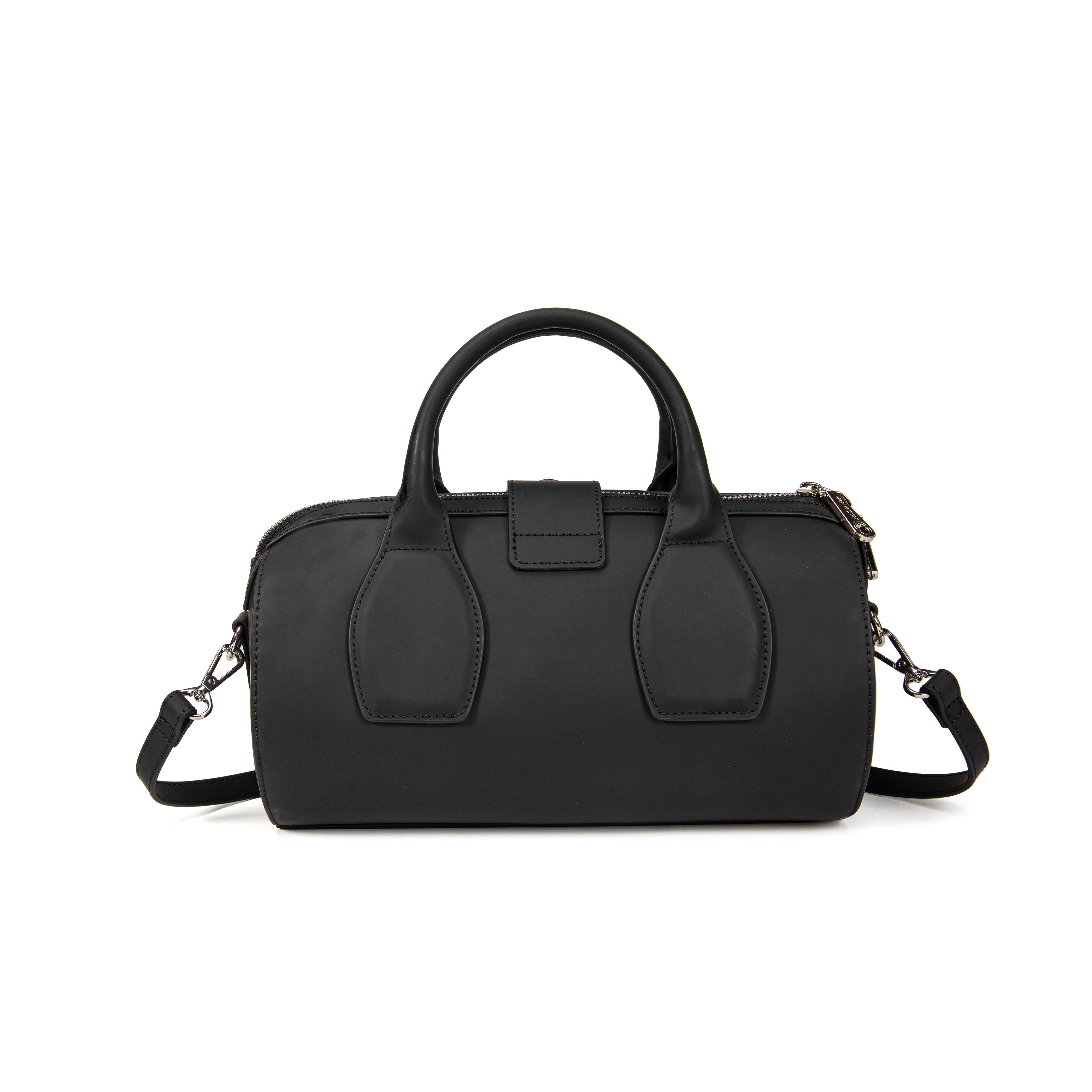 kate-lee-frola-sac-bowling-noir-vachette-lisse-double-poign-e image 3