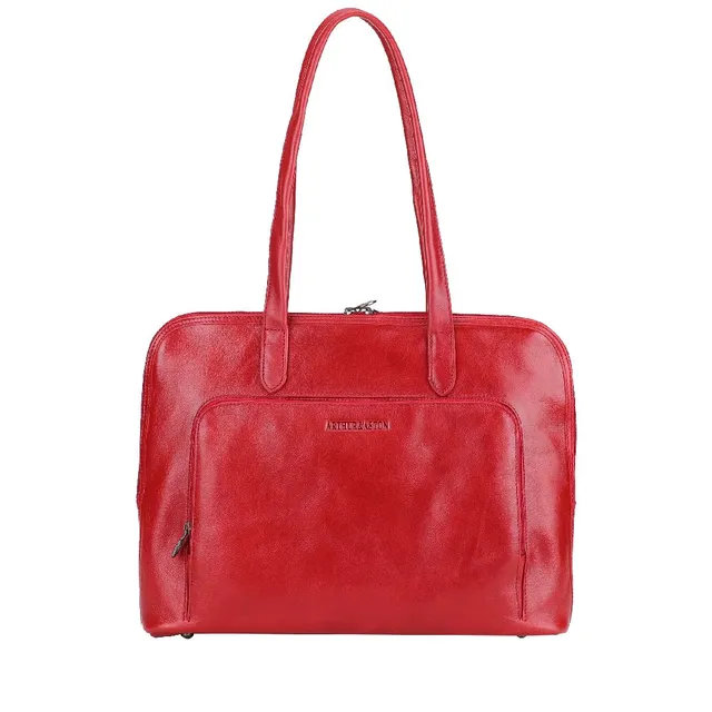 arthur-et-aston-edith-sac-shopping-cuir-femme-rouge image 1