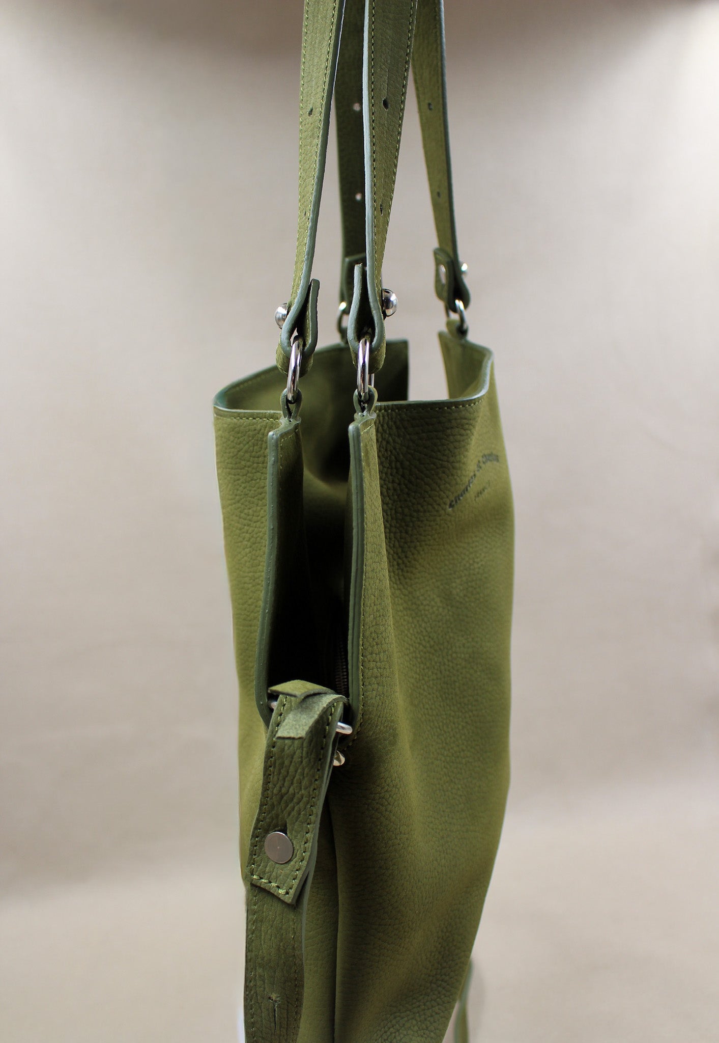 charles-et-charlus-sac-touquet-m-cuir-nubuck-kaki-fabriqu-france image 7