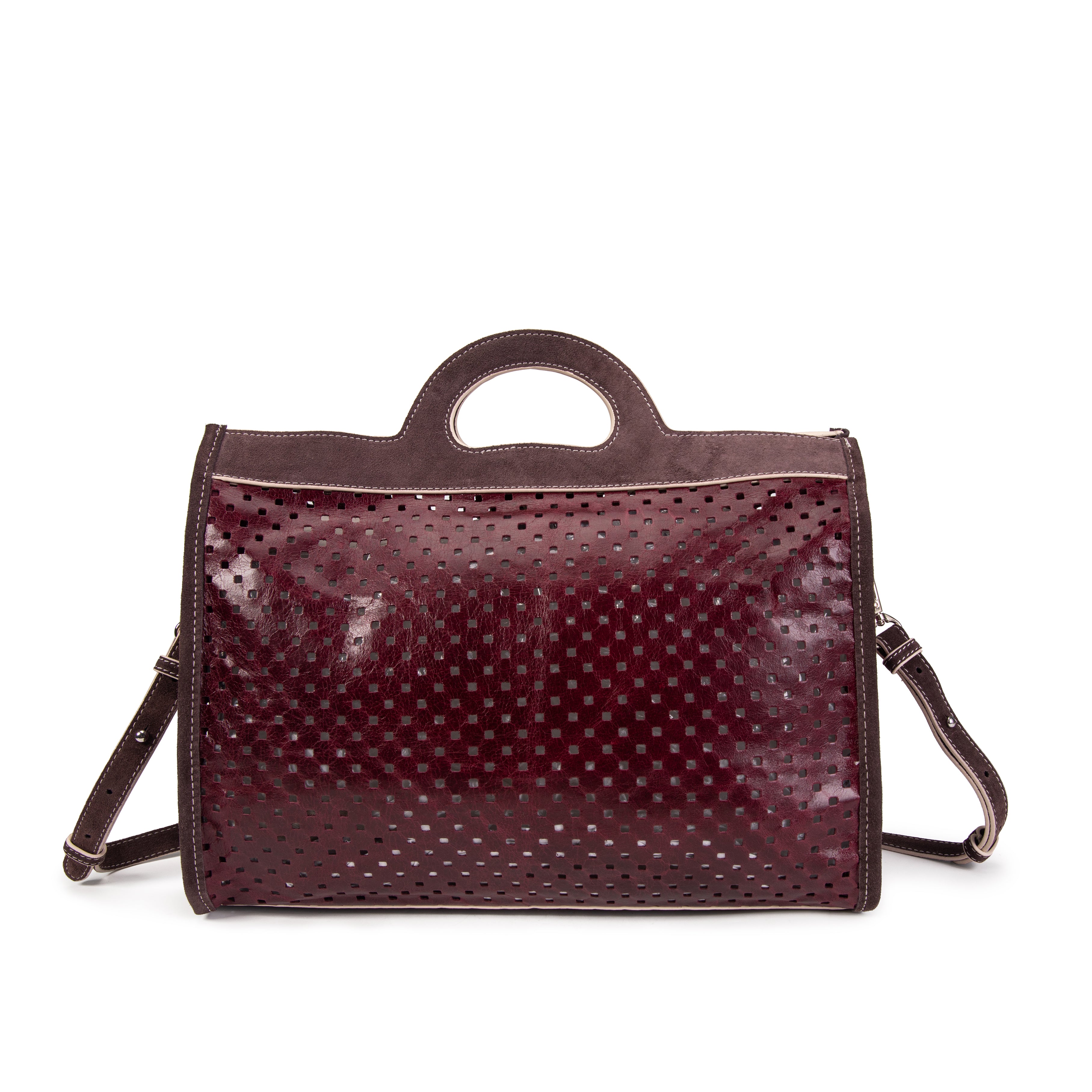 kate-lee-gae-sac-cabas-cuir-bordeaux-perfor image 4