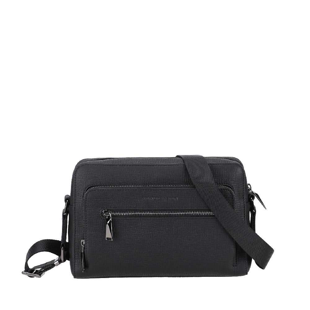 arthur-et-aston-lewis-besace-cuir-noir-poches-zipp-e image 1