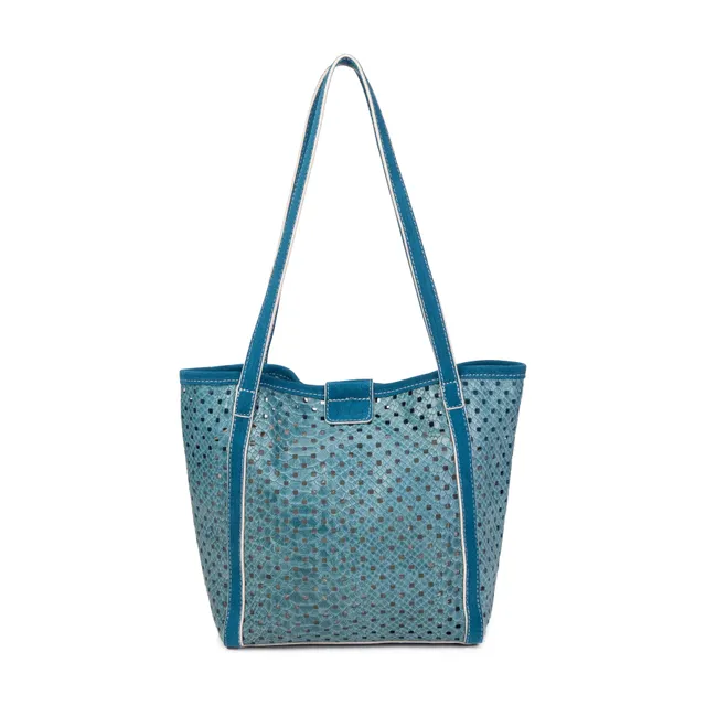 kate-lee-ryve-sac-cabas-vachette-perfor-e-bleu image 1