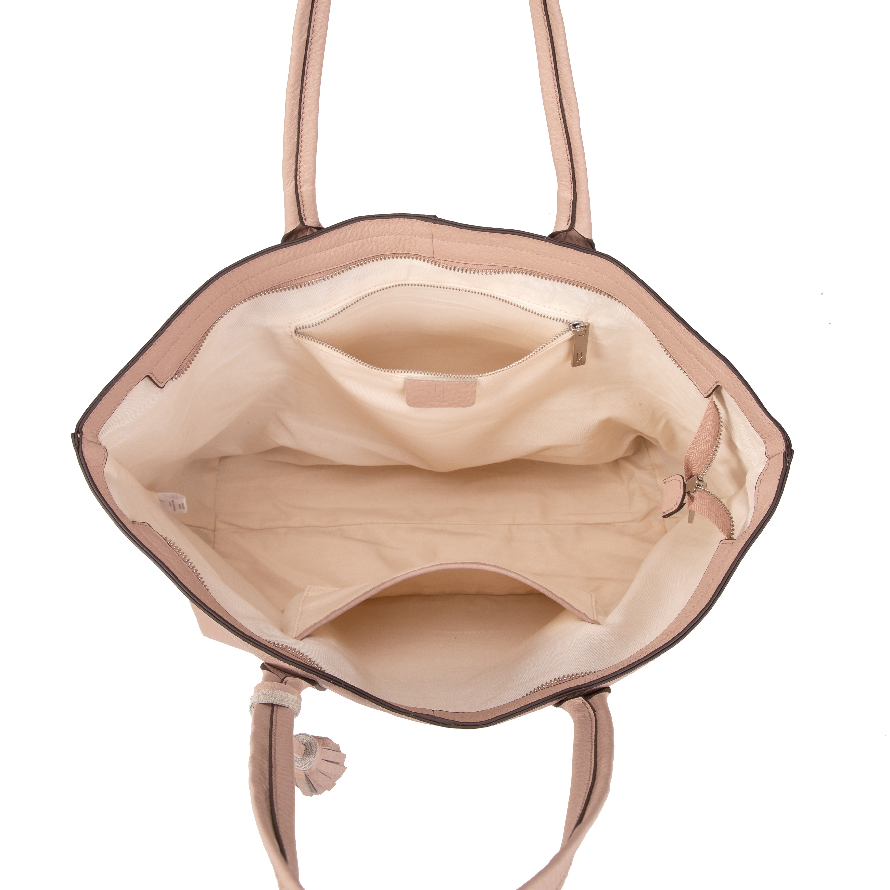 kate-lee-esmeralda-sac-cabas-rose-clair-cuir-grain image 3