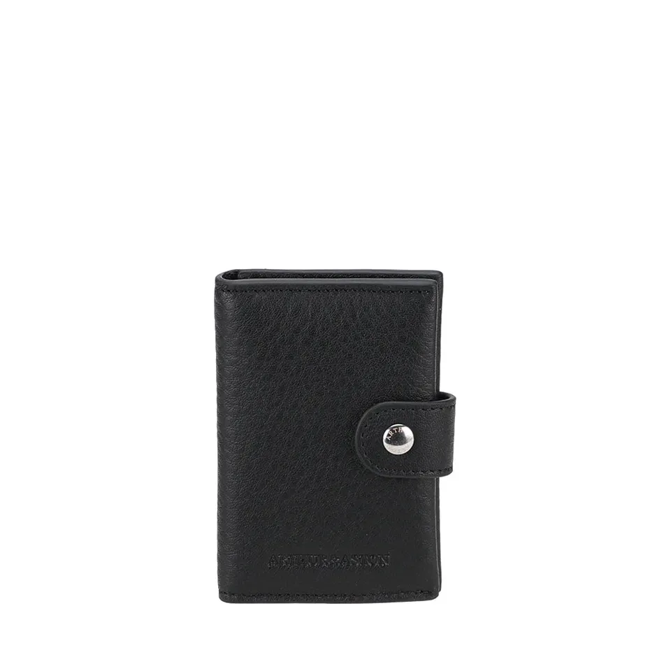 arthur-et-aston-ange-porte-cartes-cuir-noir-pression-rfid image 1