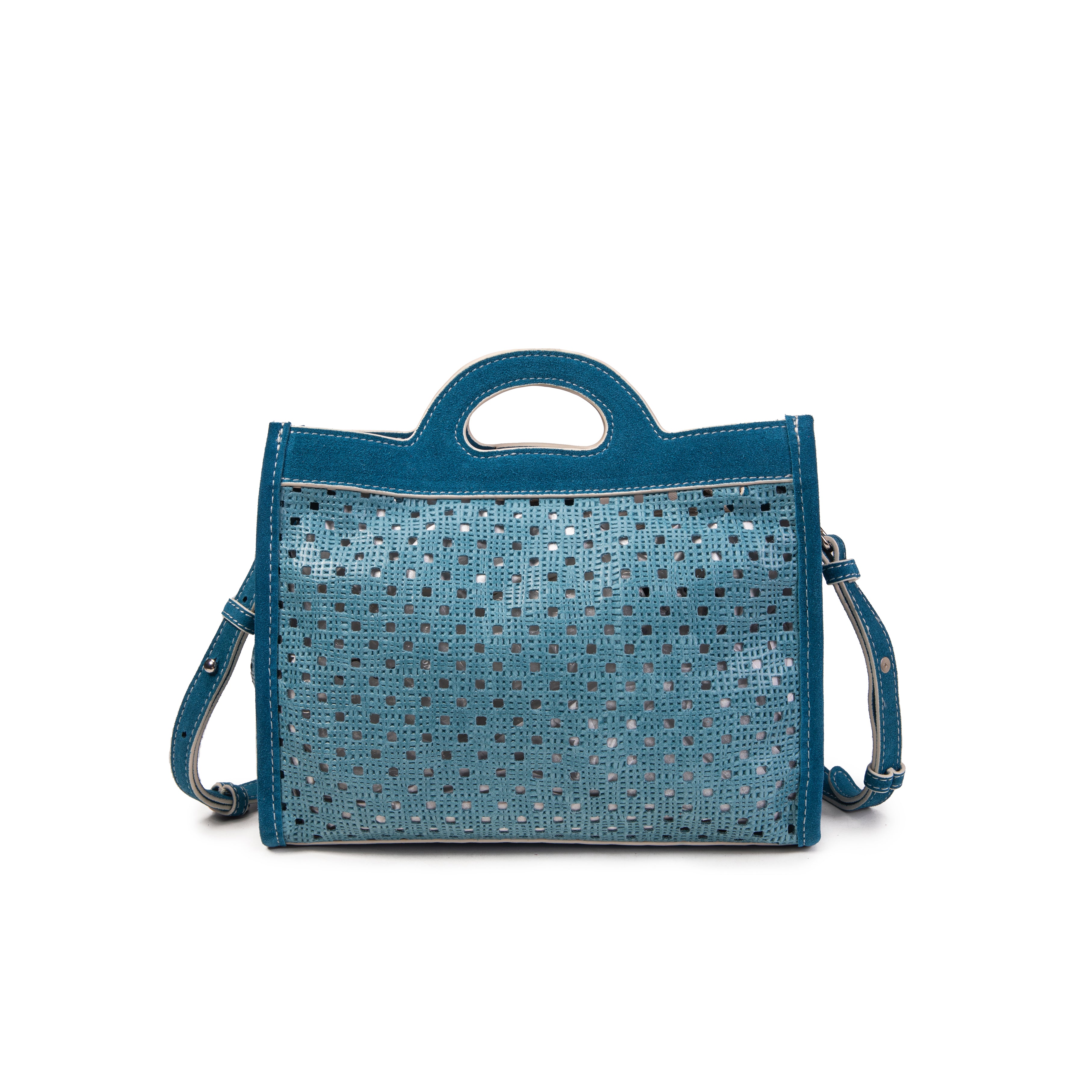 kate-lee-m-gae-sac-cabas-cuir-perfor-bleu image 1