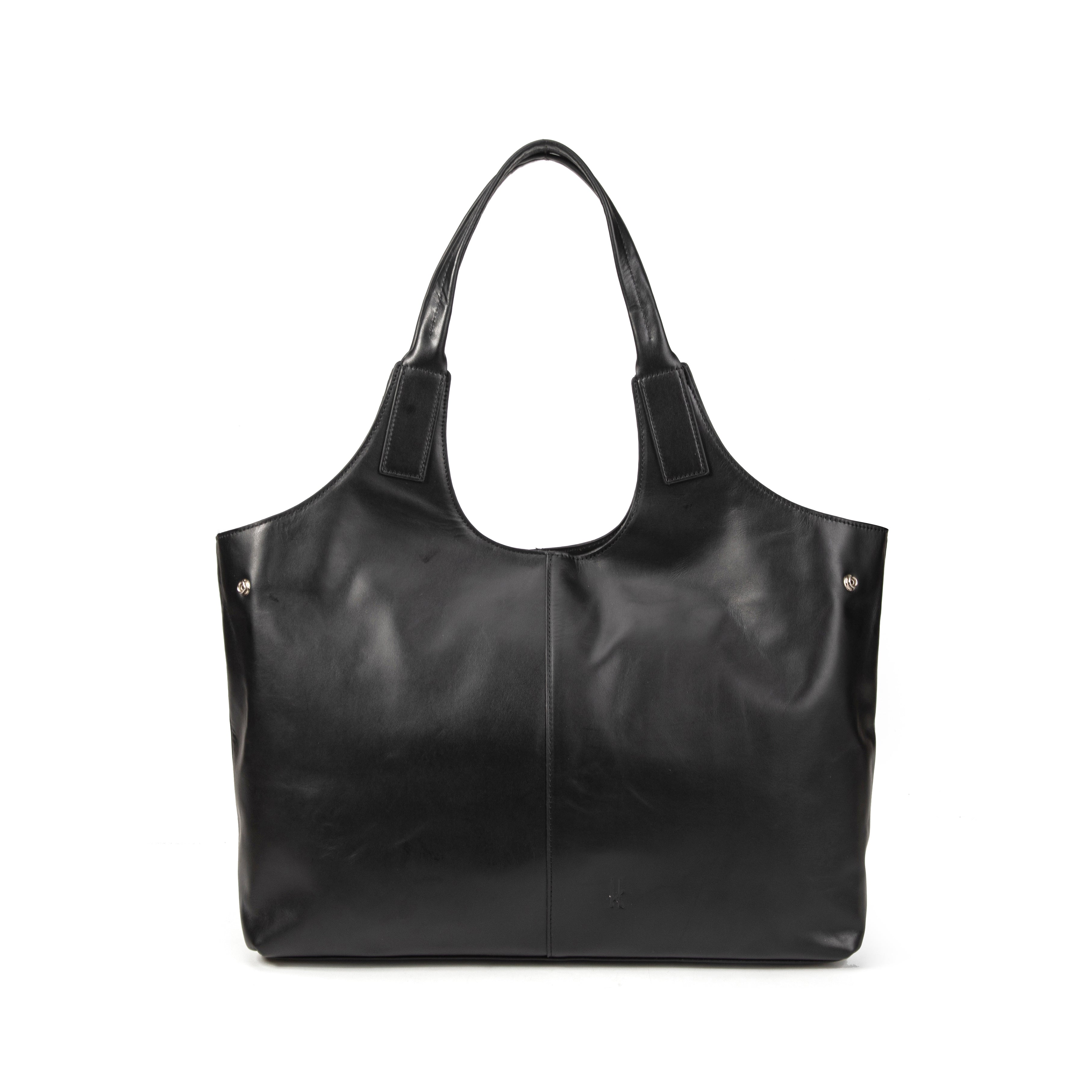 kate-lee-clemence-grand-sac-cuir-lisse-noir-48-cm image 1
