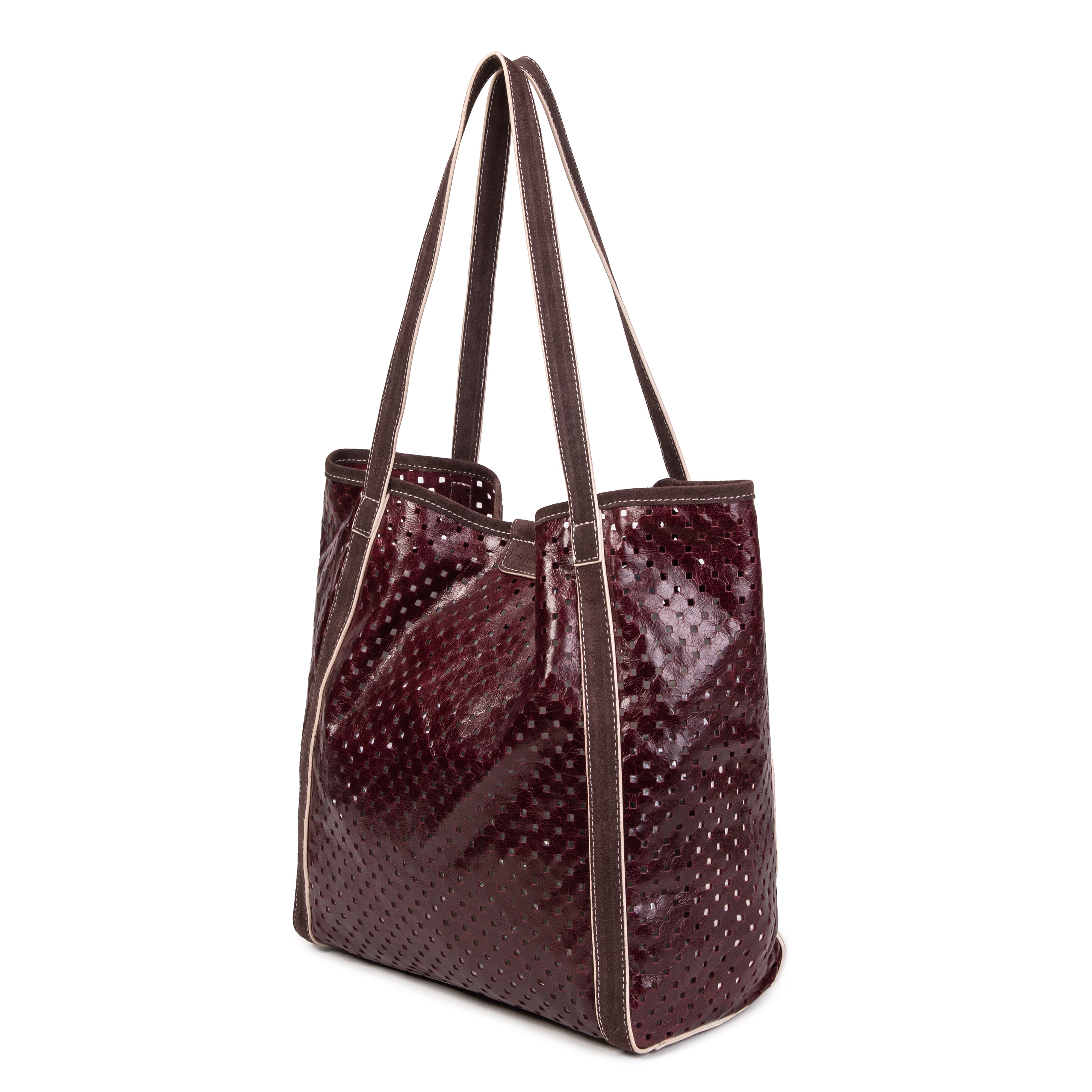 kate-lee-ryve-sac-cabas-cuir-bordeaux-perfor image 2