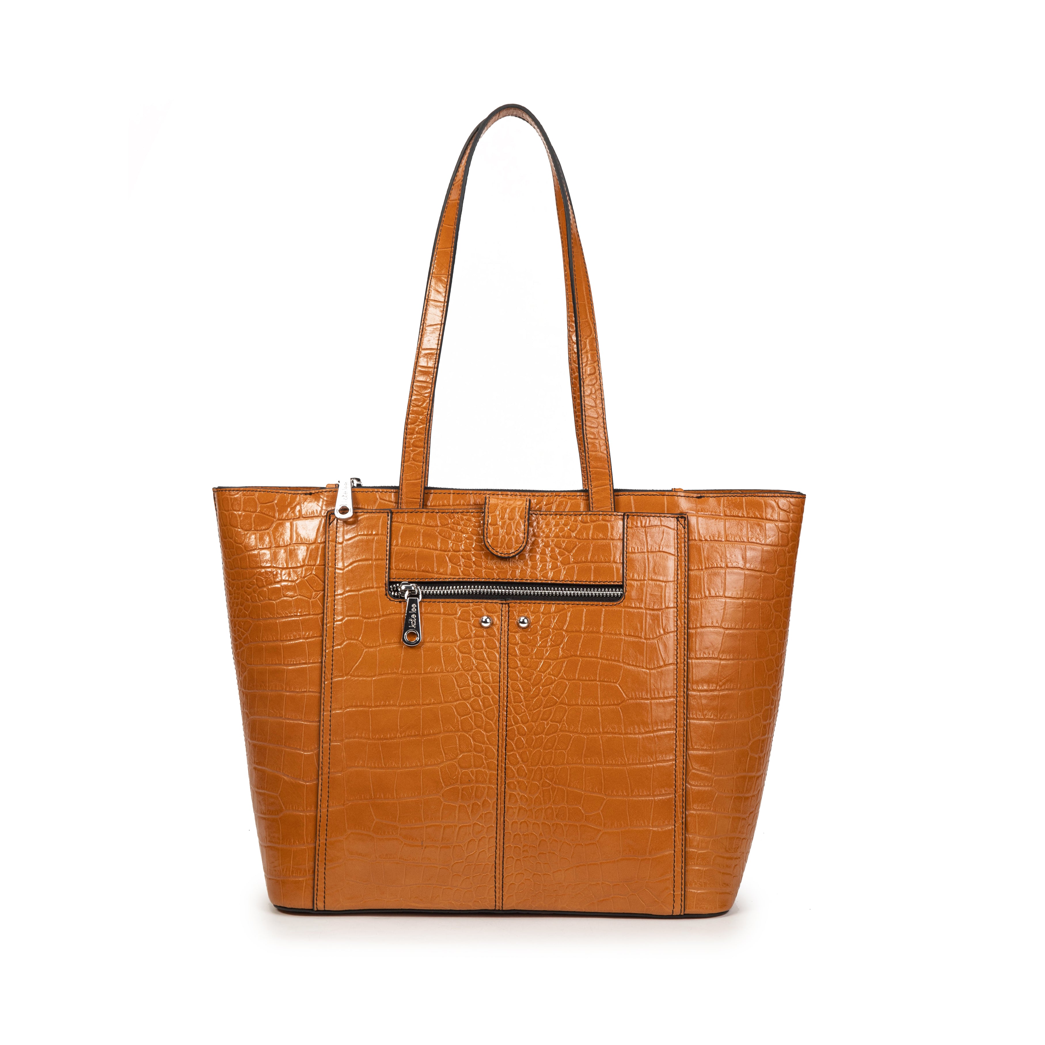 kate-lee-sac-cabas-madele-croco-cuir-gold-30-cm image 1