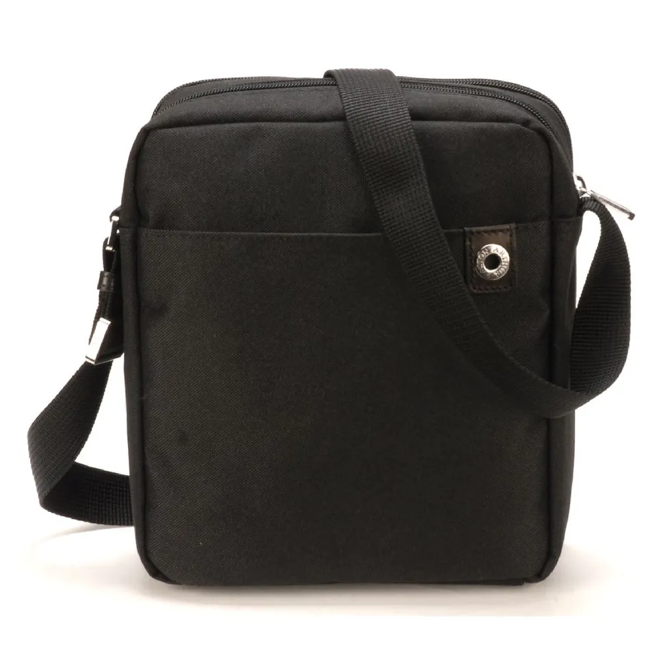 arthur-et-aston-aaron-sac-travers-toile-cuir-noir-grand-mod-le image 1