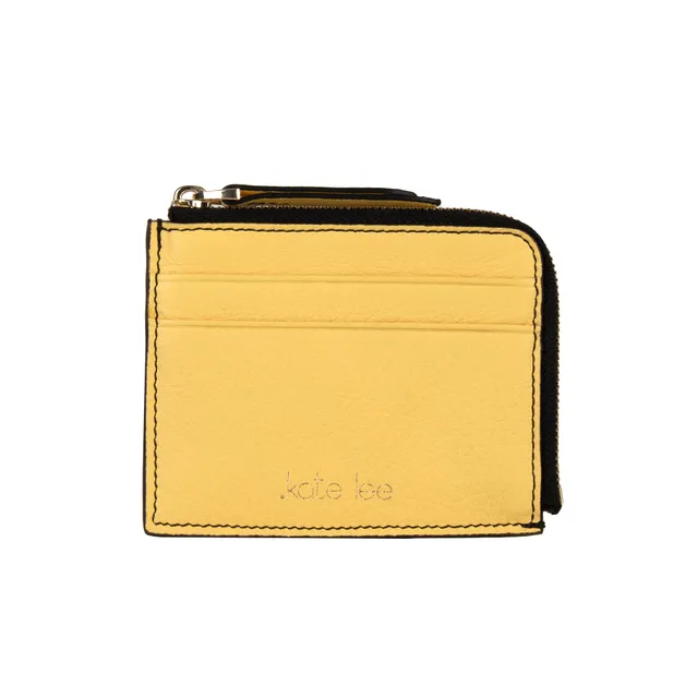 kate-lee-alo-s-porte-cartes-cuir-vachette-jaune-citron-zipp image 1